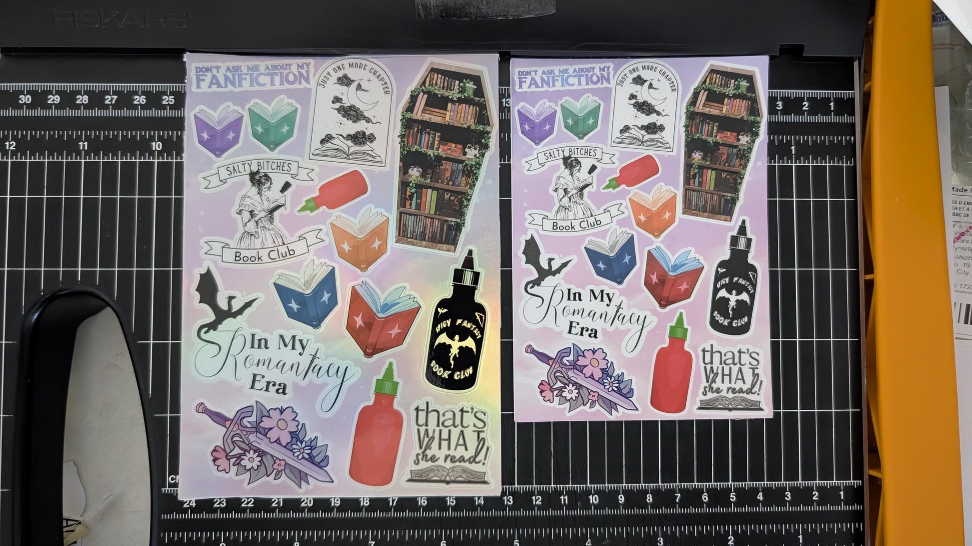 Book themed sticker sheet