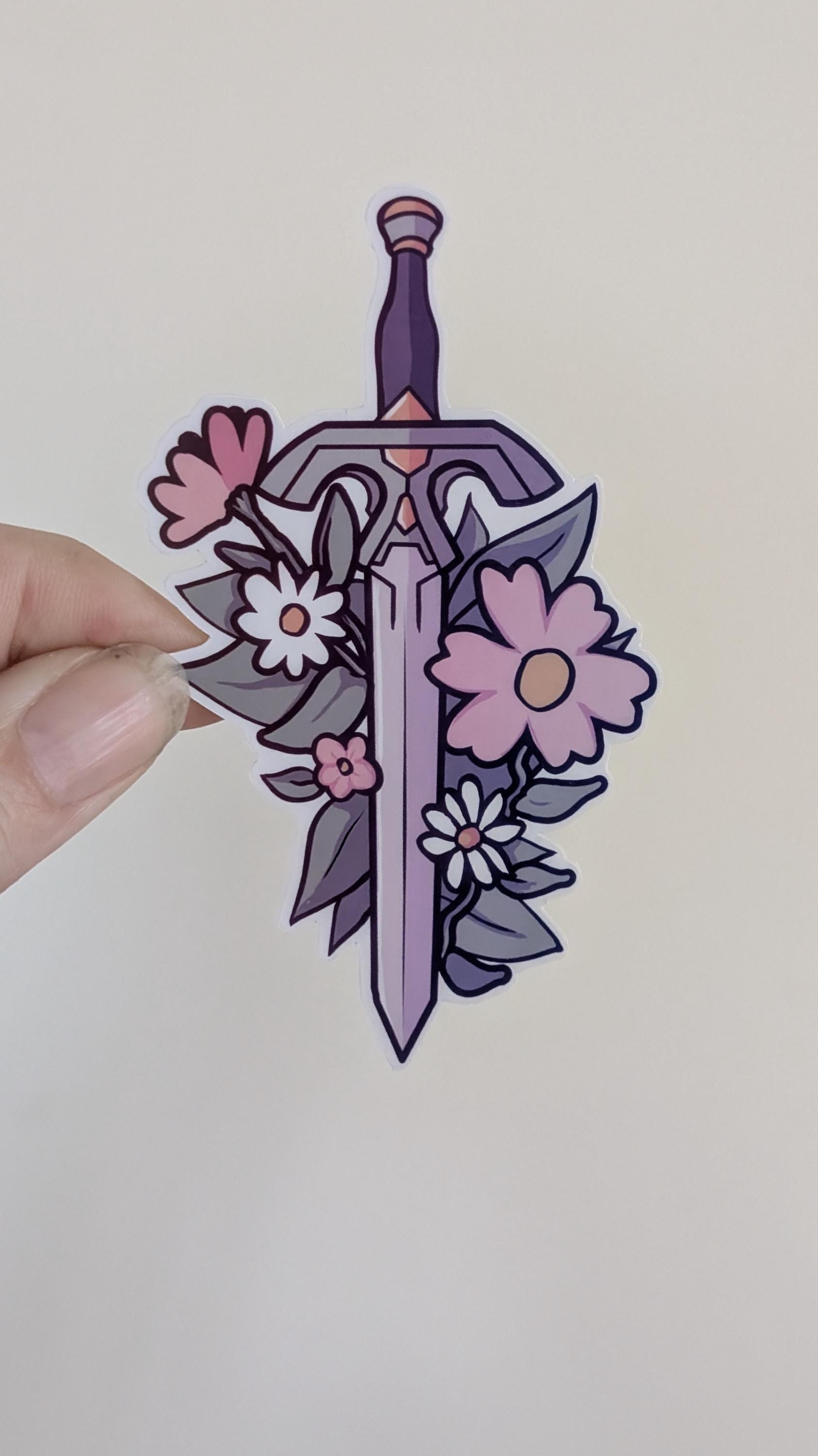 Floral sword sticker