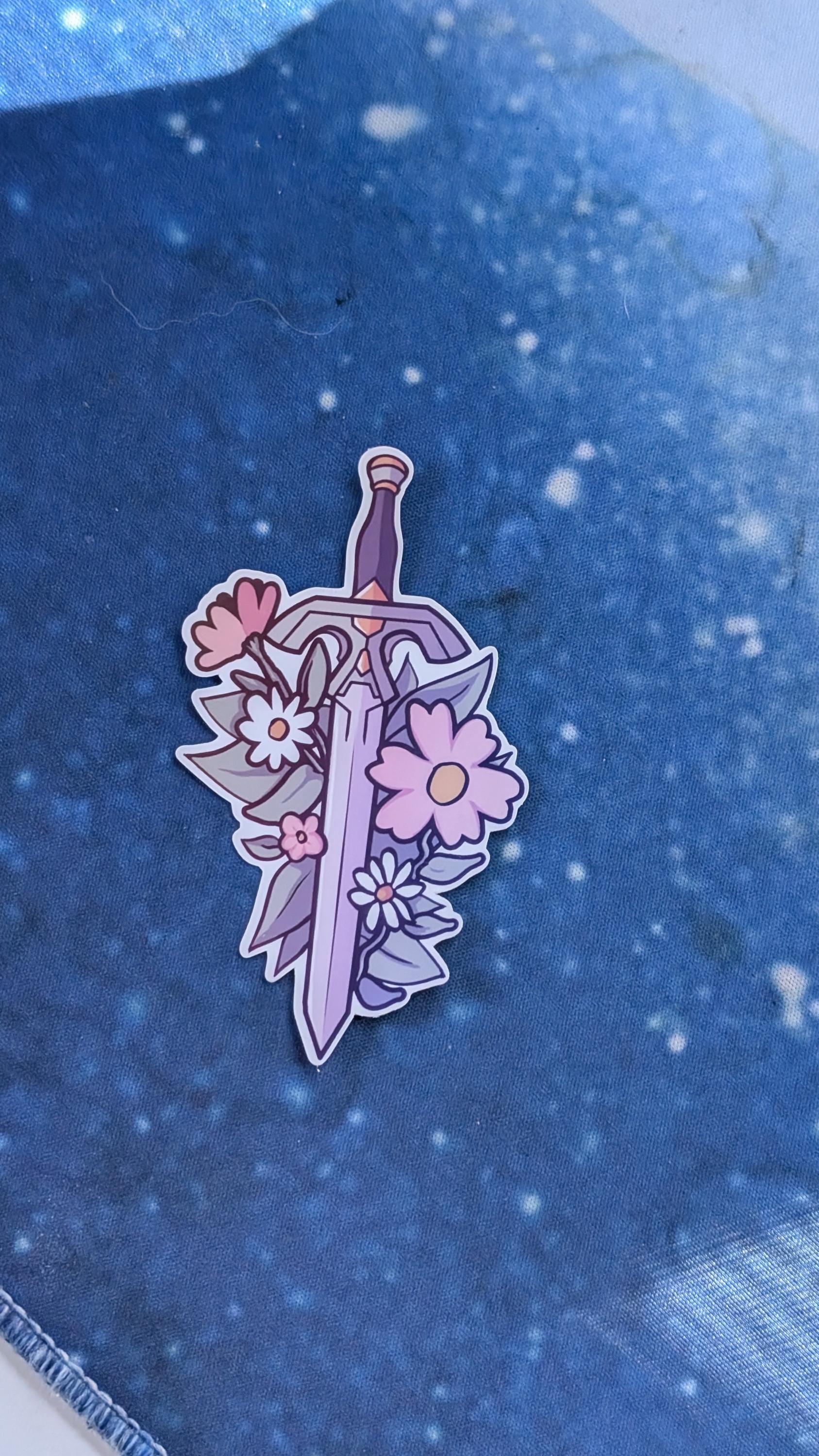 Floral sword sticker