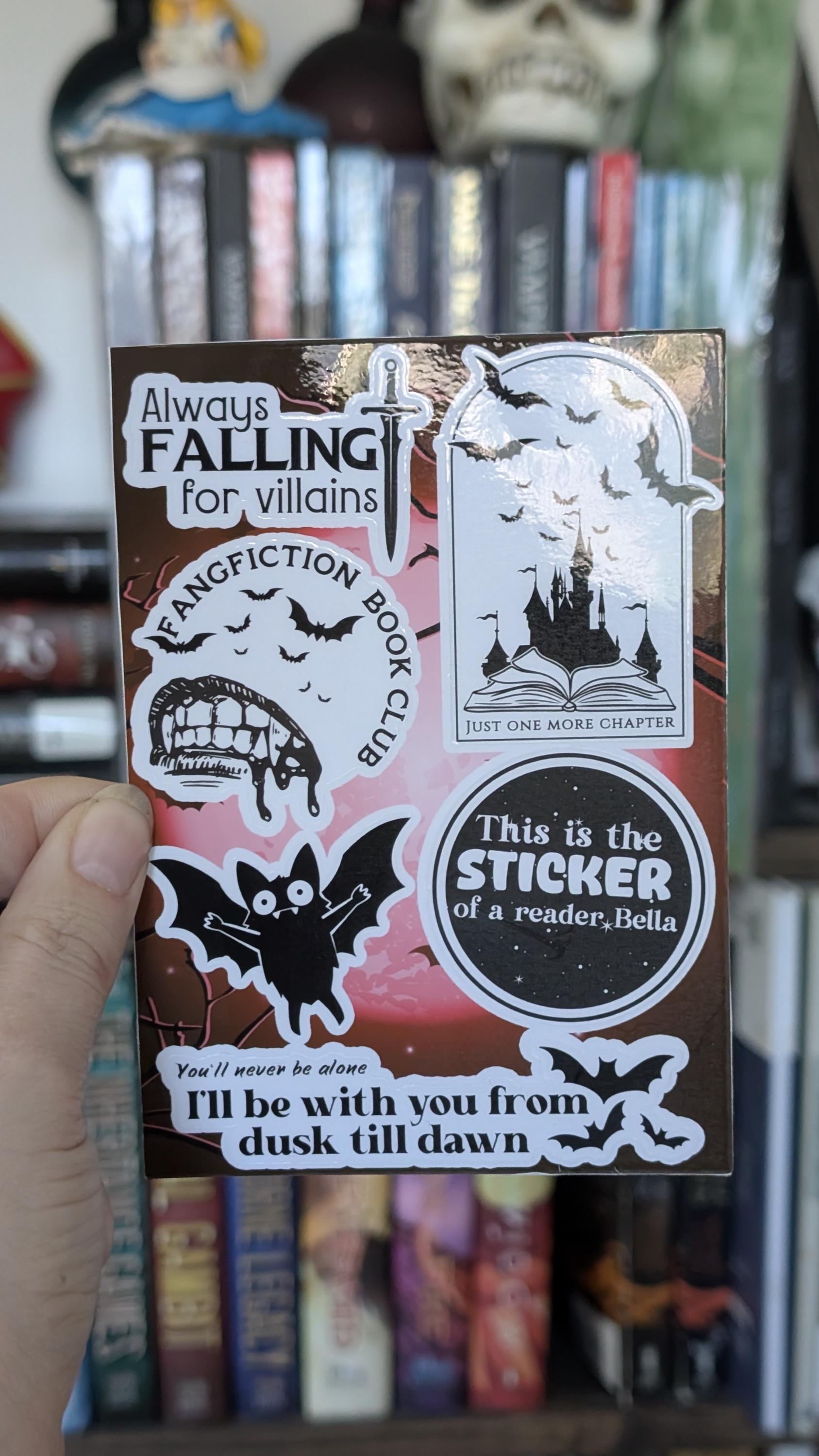 Vampire book fiction sticker sheet