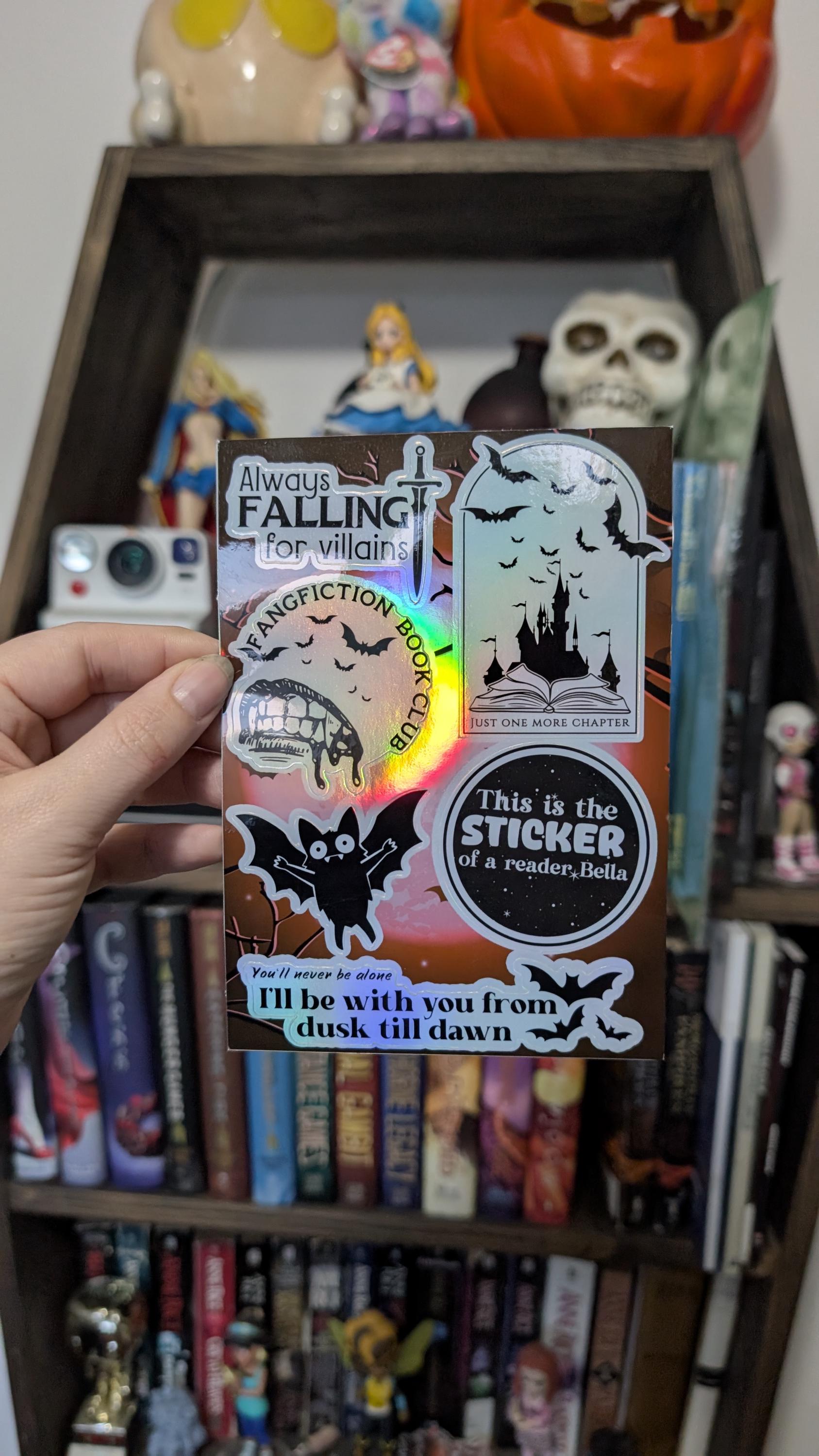 Vampire book fiction sticker sheet