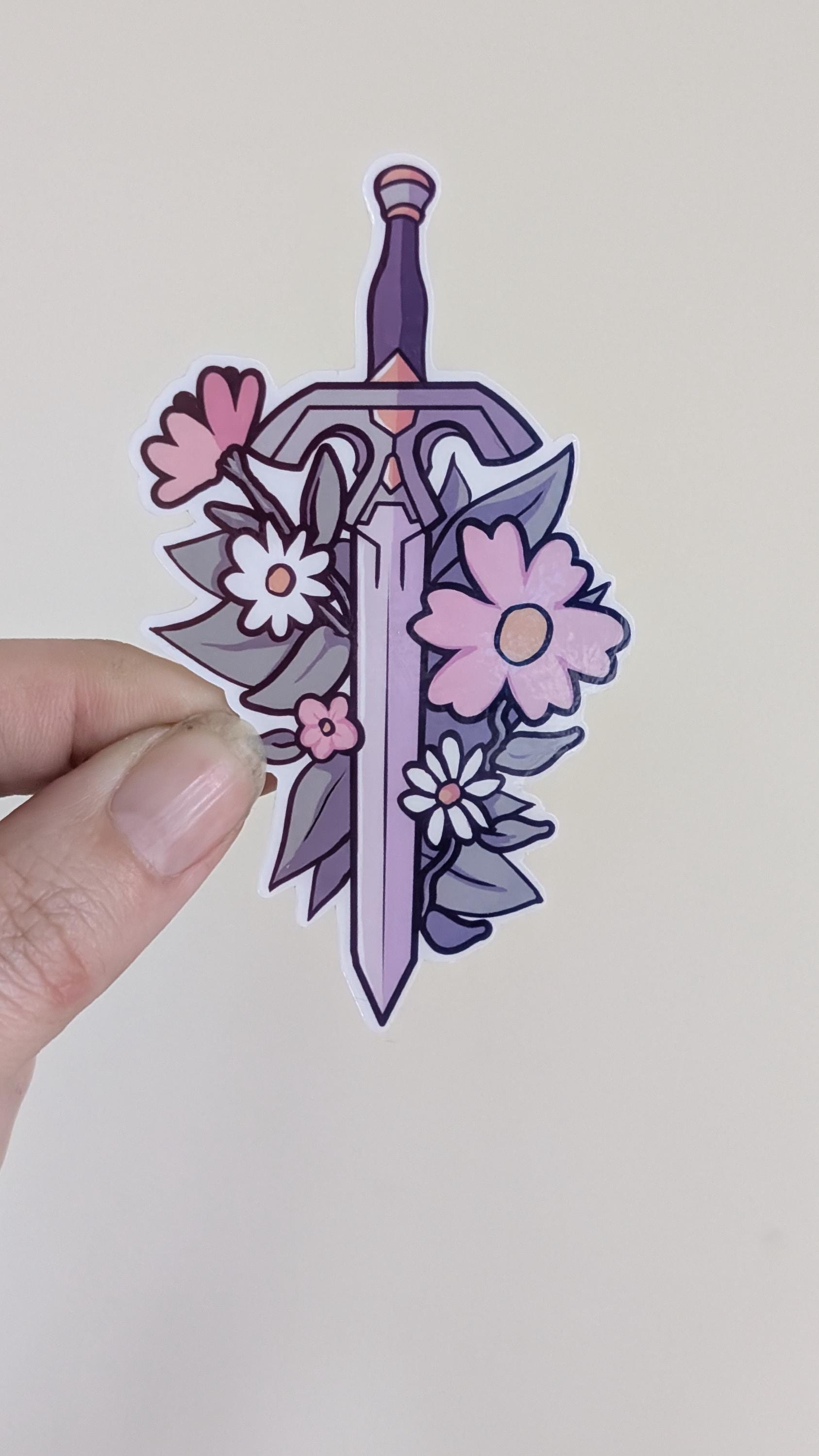 Floral sword sticker
