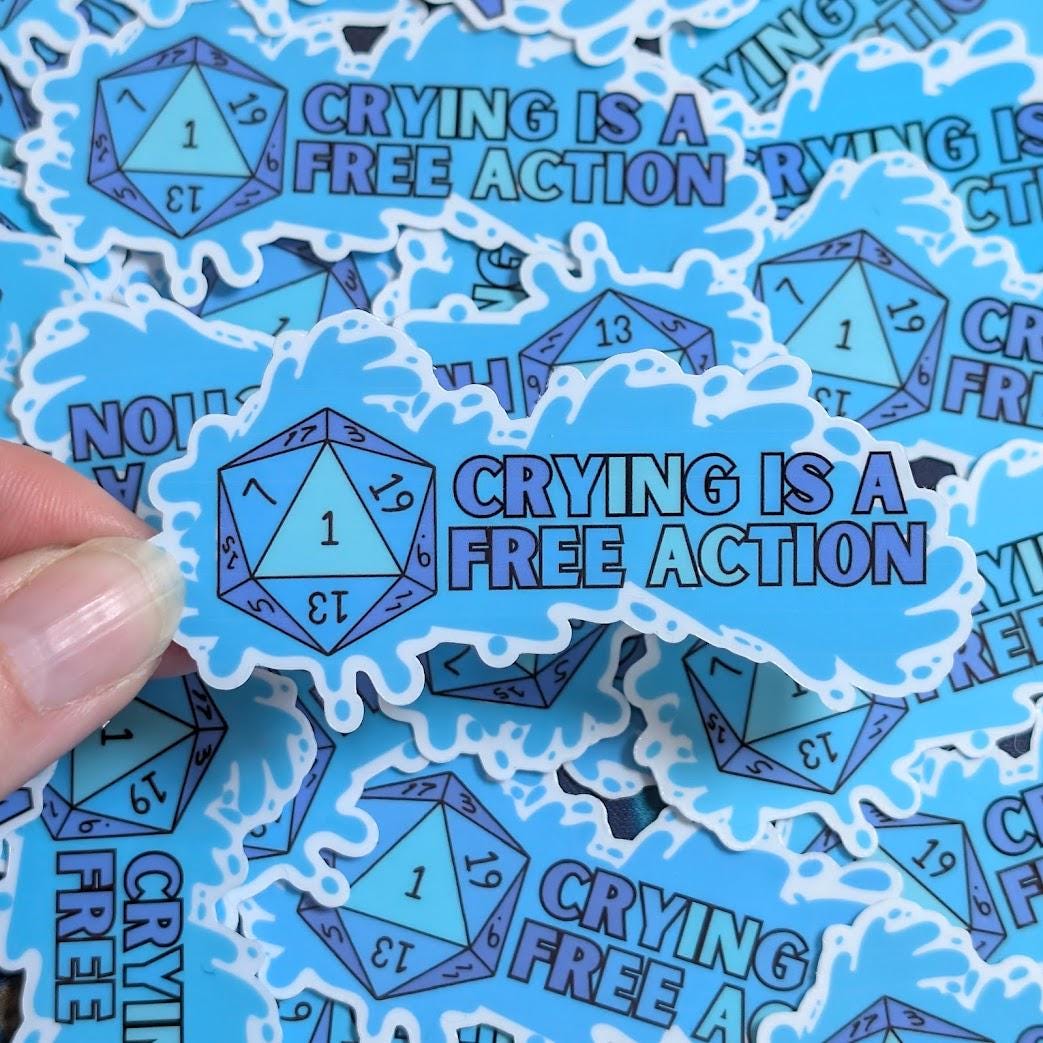 Sad Crying is a Free Action Sticker