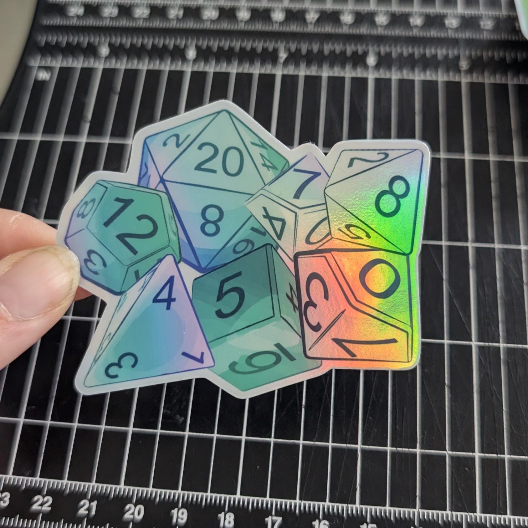 Dice set Sticker | Daggerheart, Dungeons and Dragons dice set | TTRPG | D20, D12, D6, D10 | hope and fear
