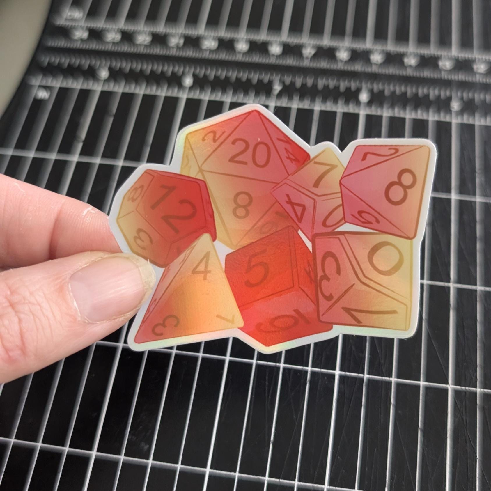 Dice set Sticker | Daggerheart, Dungeons and Dragons dice set | TTRPG | D20, D12, D6, D10 | hope and fear