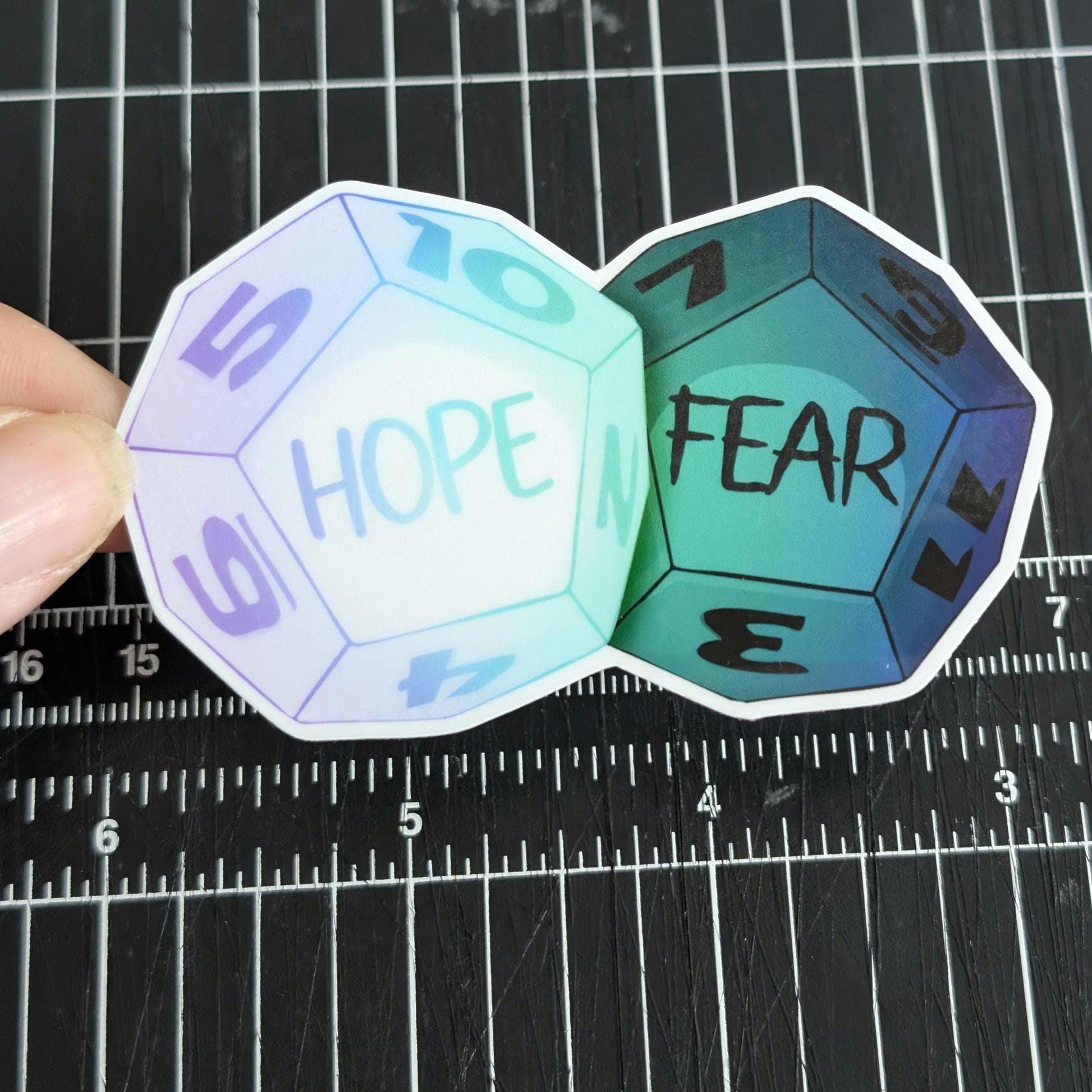 Daggerheart D12 Hope and Fear Dice sticker | Sparkle, holographic, glossy | 7 Colors, Critical roll