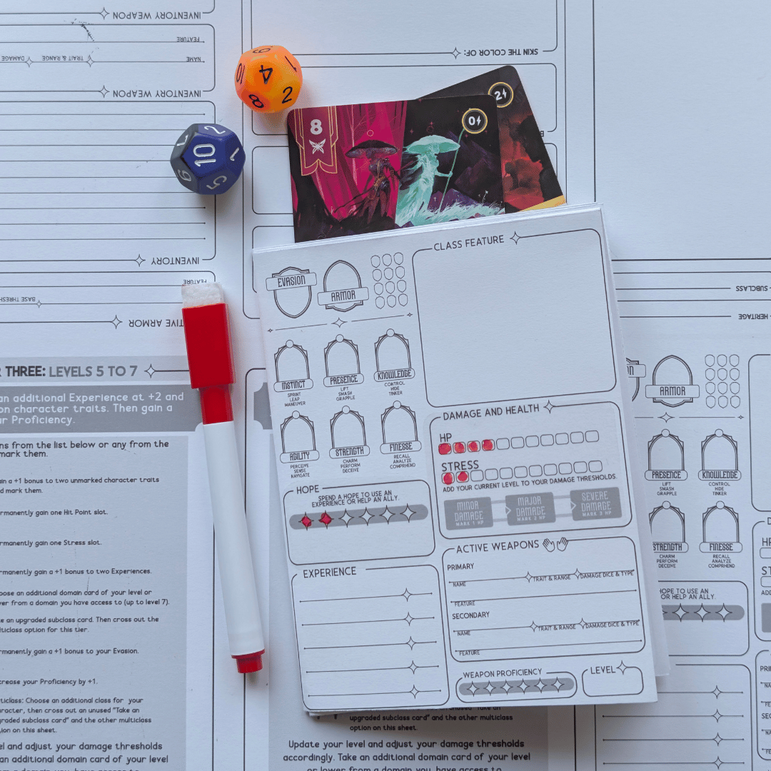 Daggerheart pocket character sheet booklet