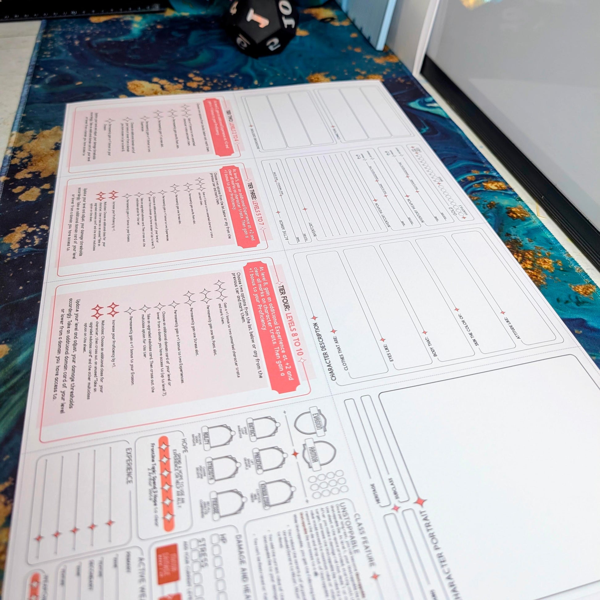 Daggerheart pocket character sheet - printable download