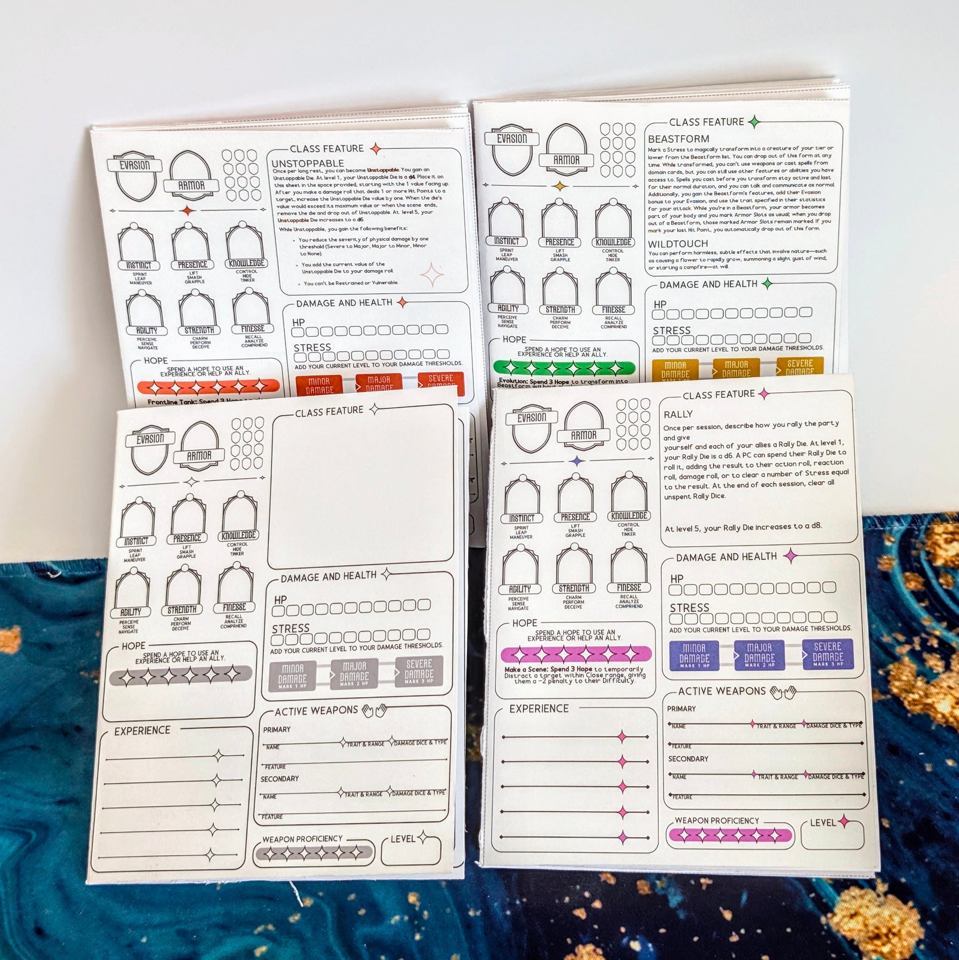Daggerheart pocket character sheet - printable download