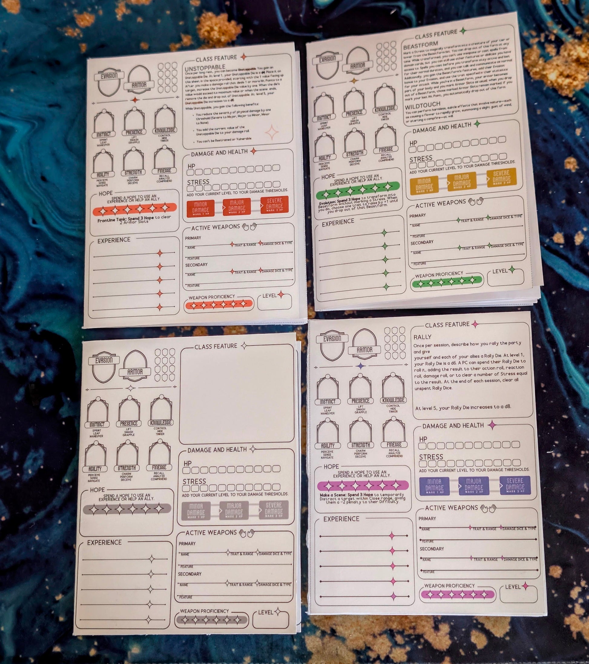 Daggerheart pocket character sheet - printable download