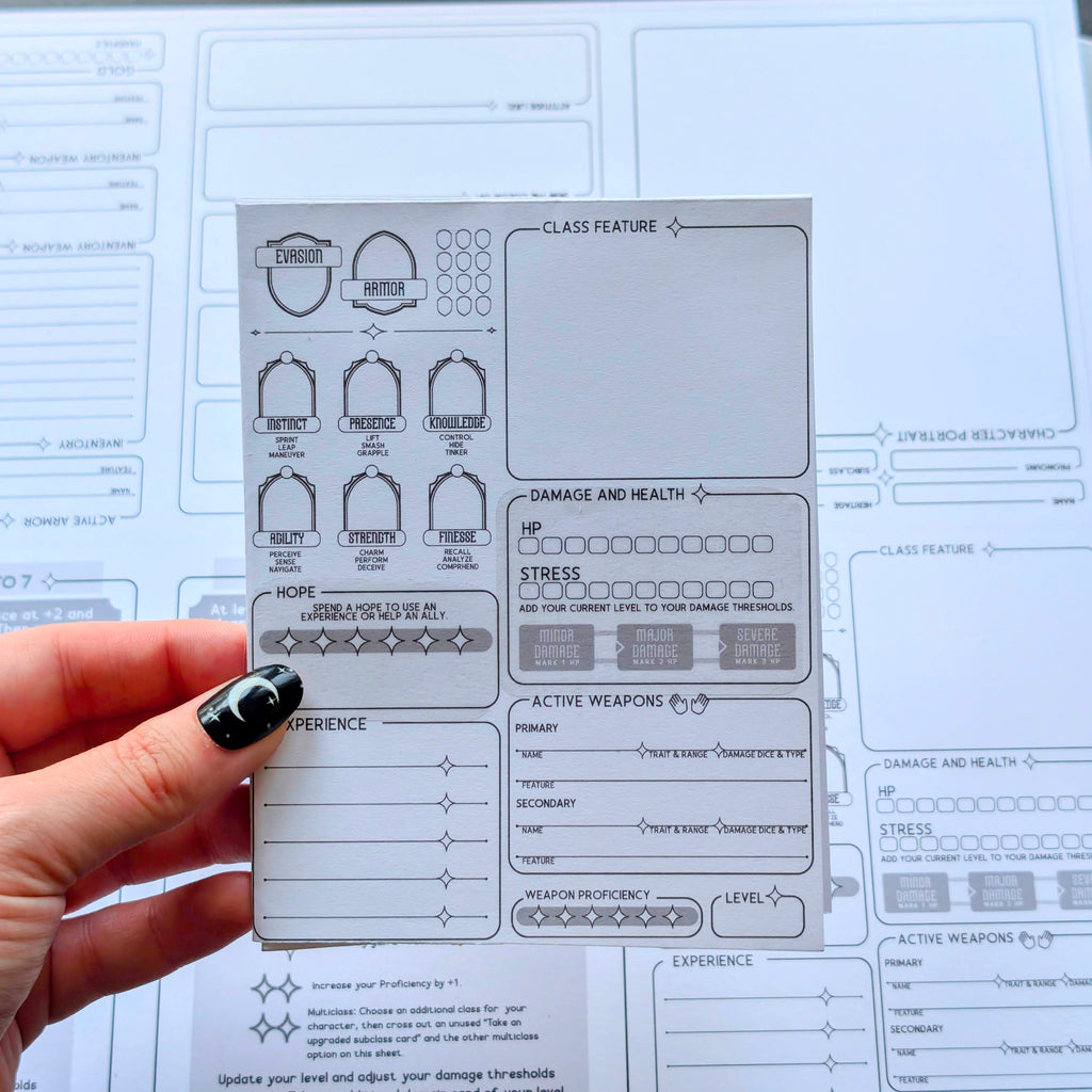 Daggerheart pocket character sheet booklet