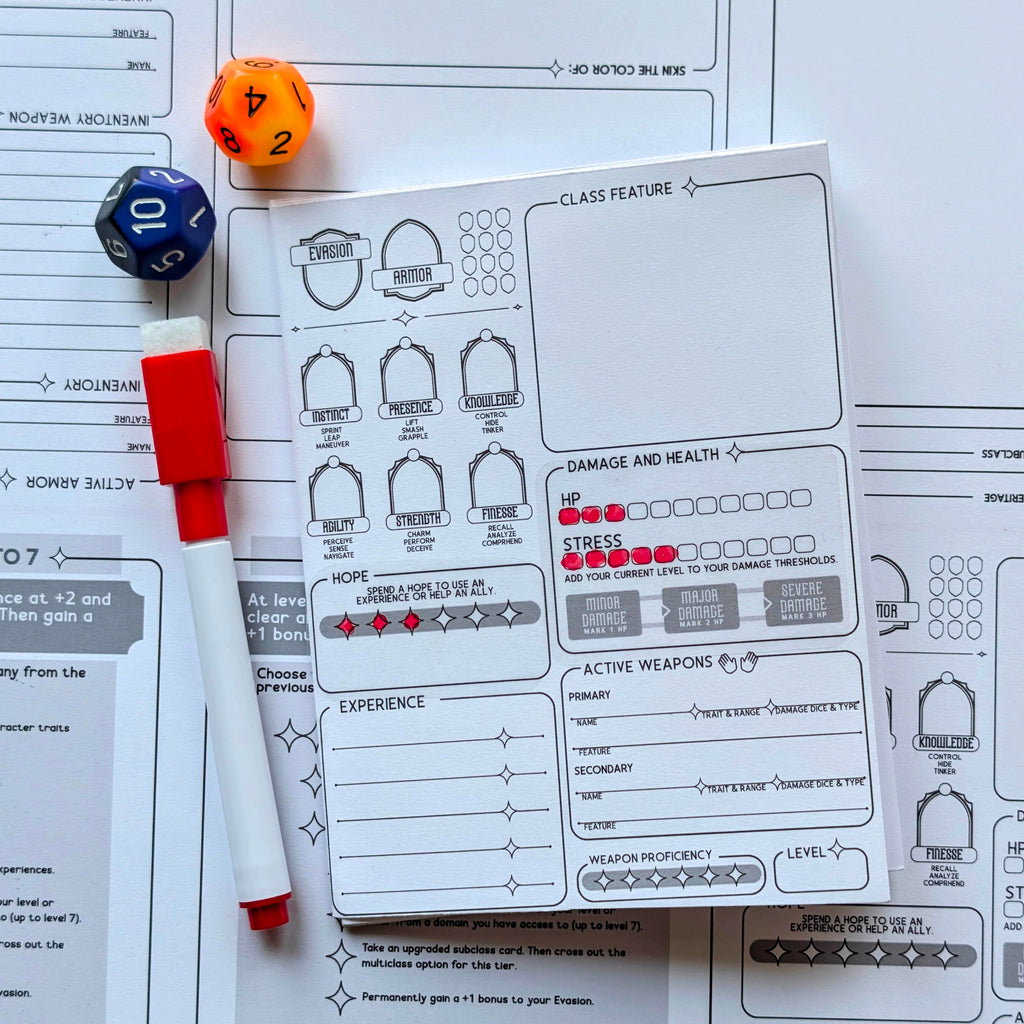 Daggerheart pocket character sheet booklet