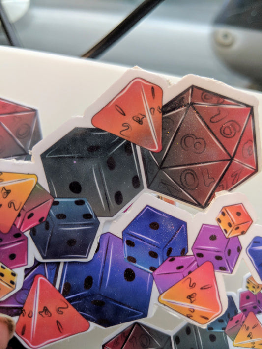 Large Multi Dice Sticker