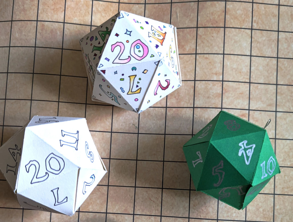 PRINTABLE Paper D20 Rollable Dice - Digital Product