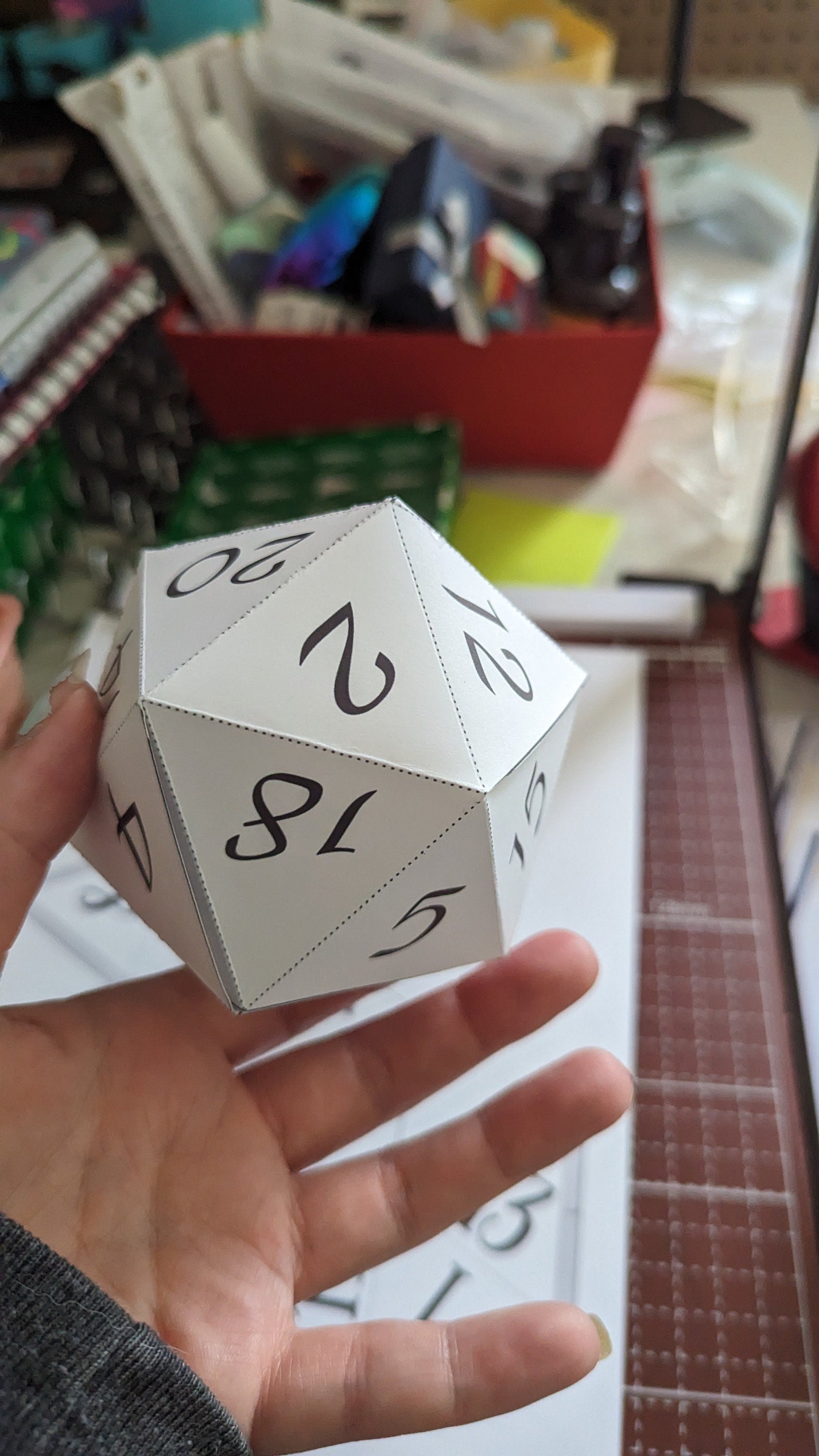 PRINTABLE Paper D20 Rollable Dice - Digital Product