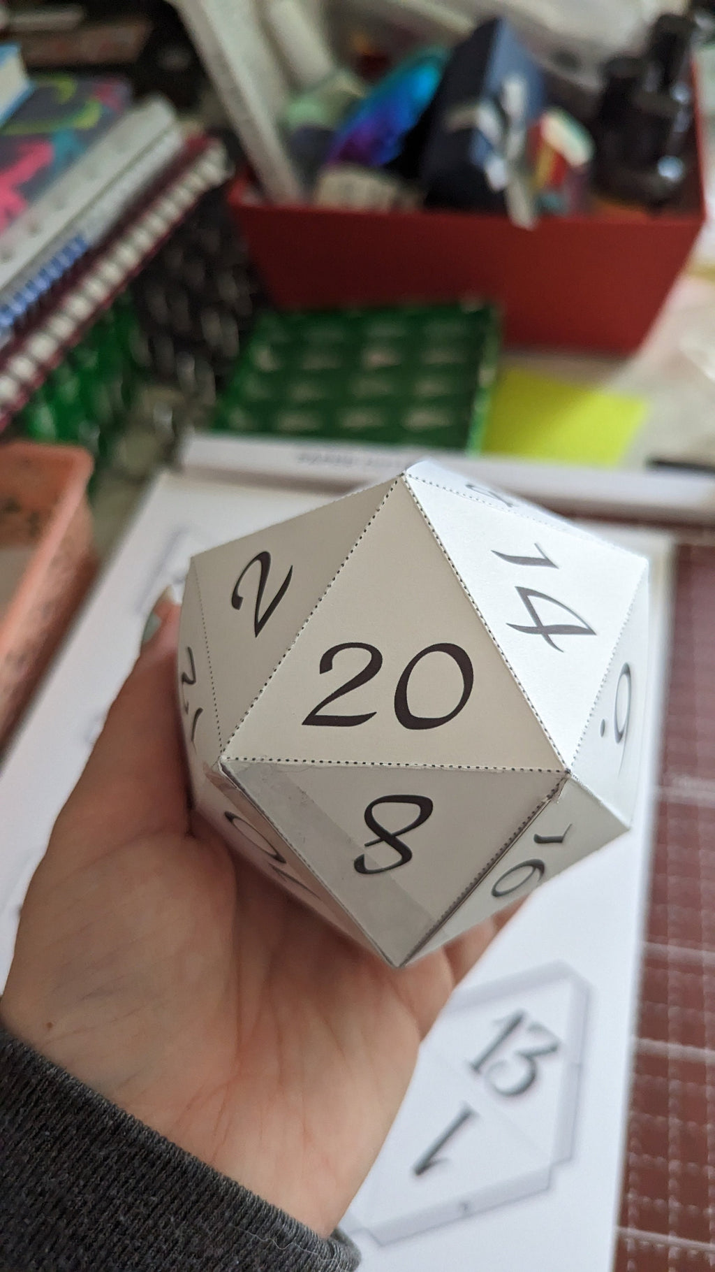 PRINTABLE Paper D20 Rollable Dice - Digital Product