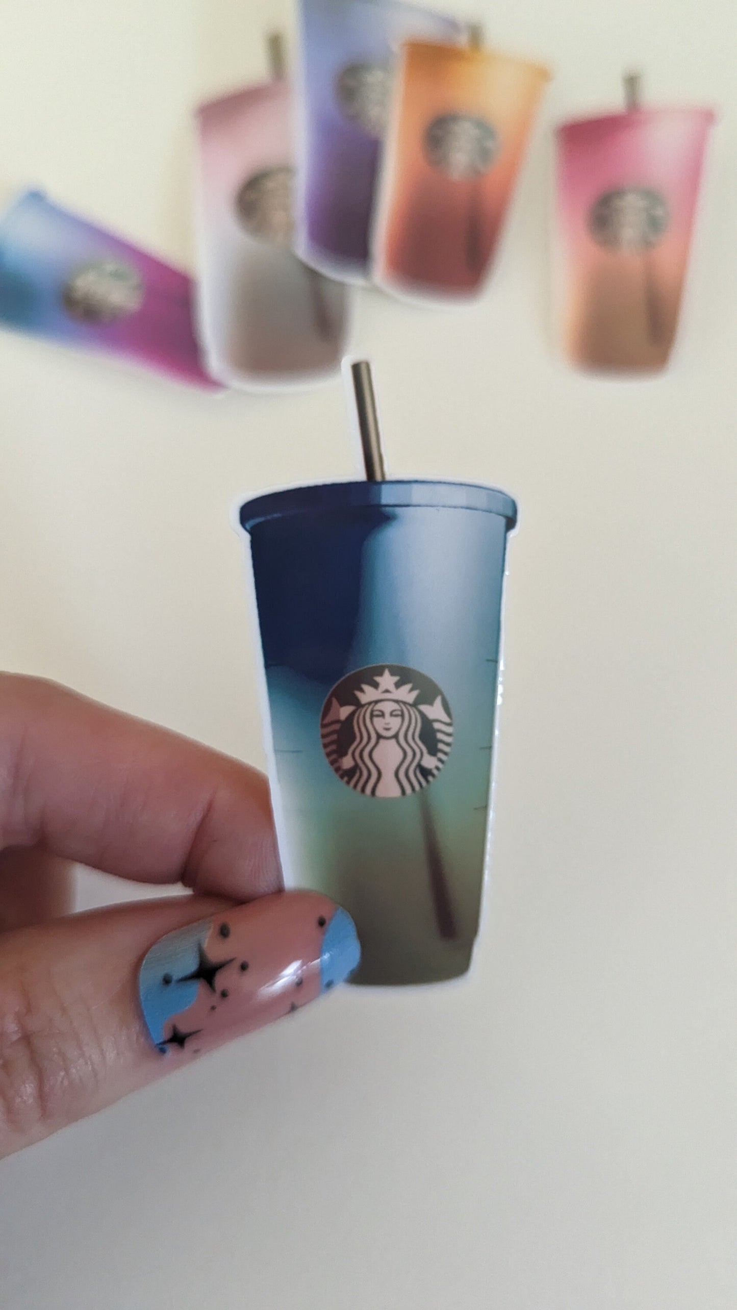 Starbucks multi colored cup stickers