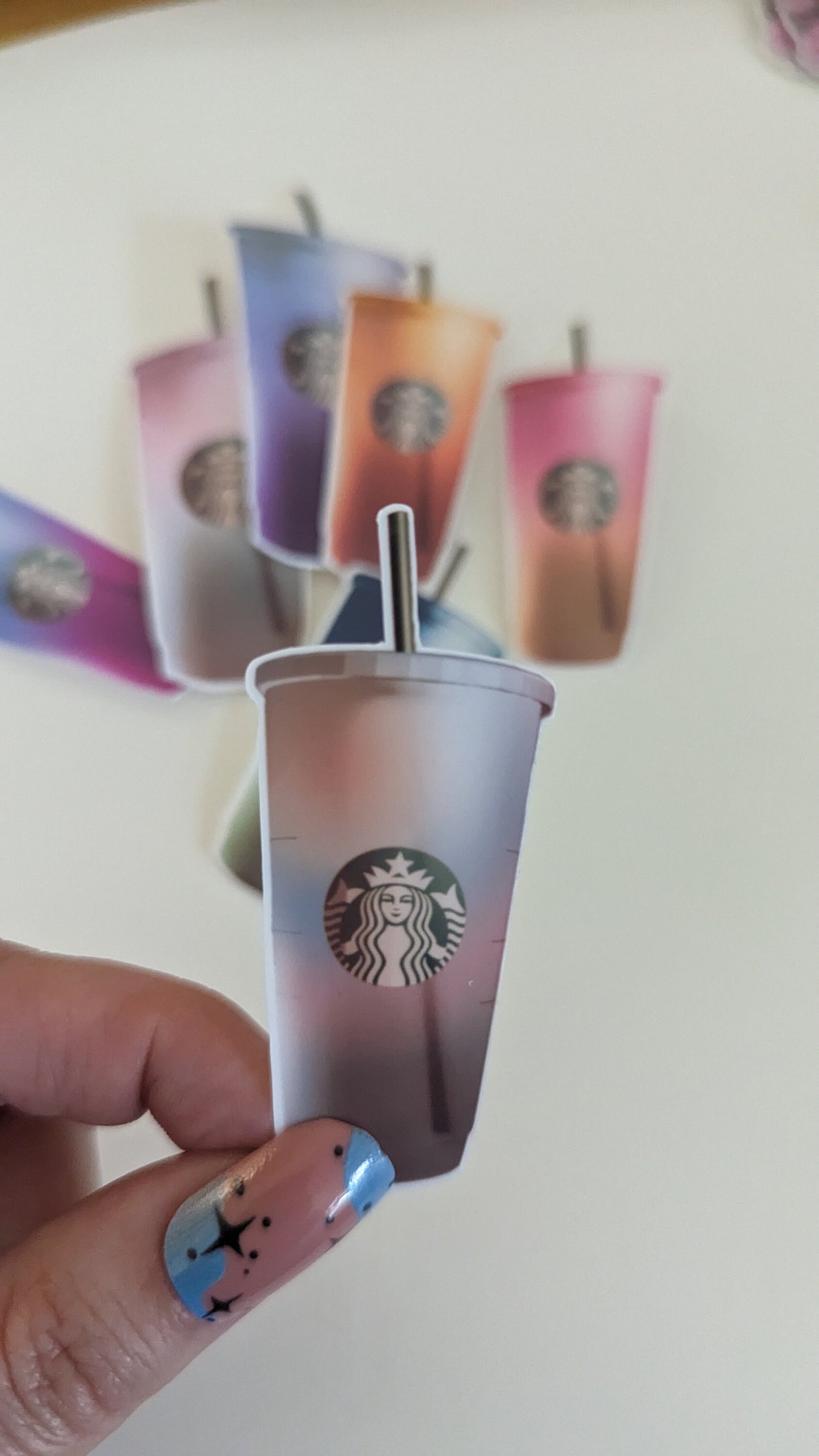 Starbucks multi colored cup stickers