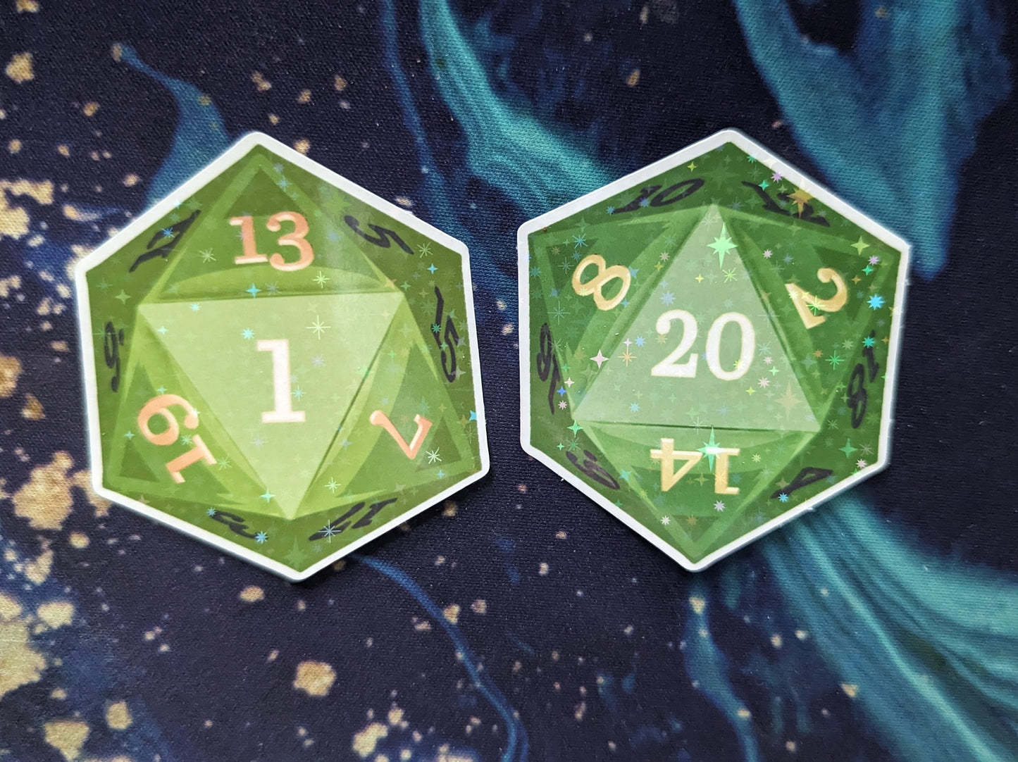 D20 Crit fail/success 2PC | Sparkle | 5 Colors