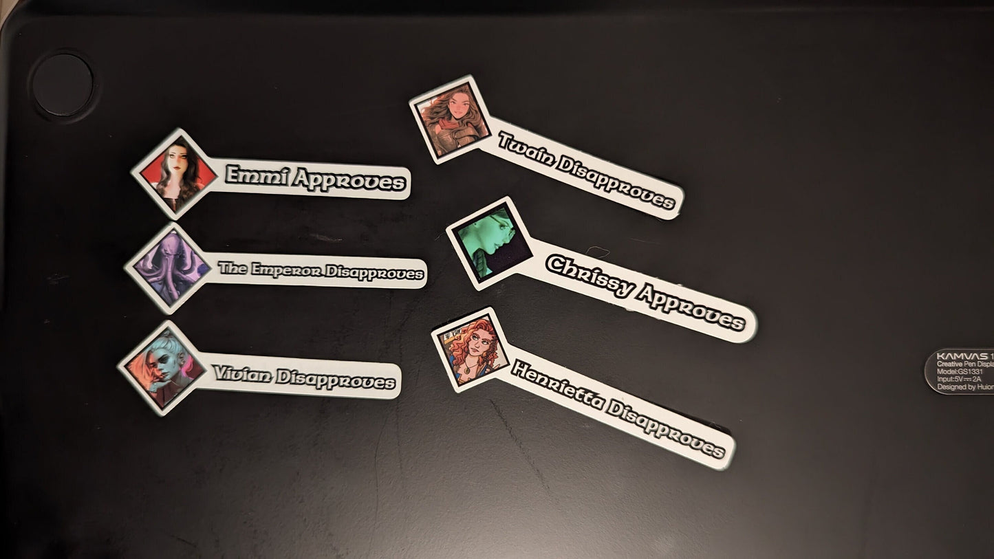 Custom Character Approval/Disapproval Stickers