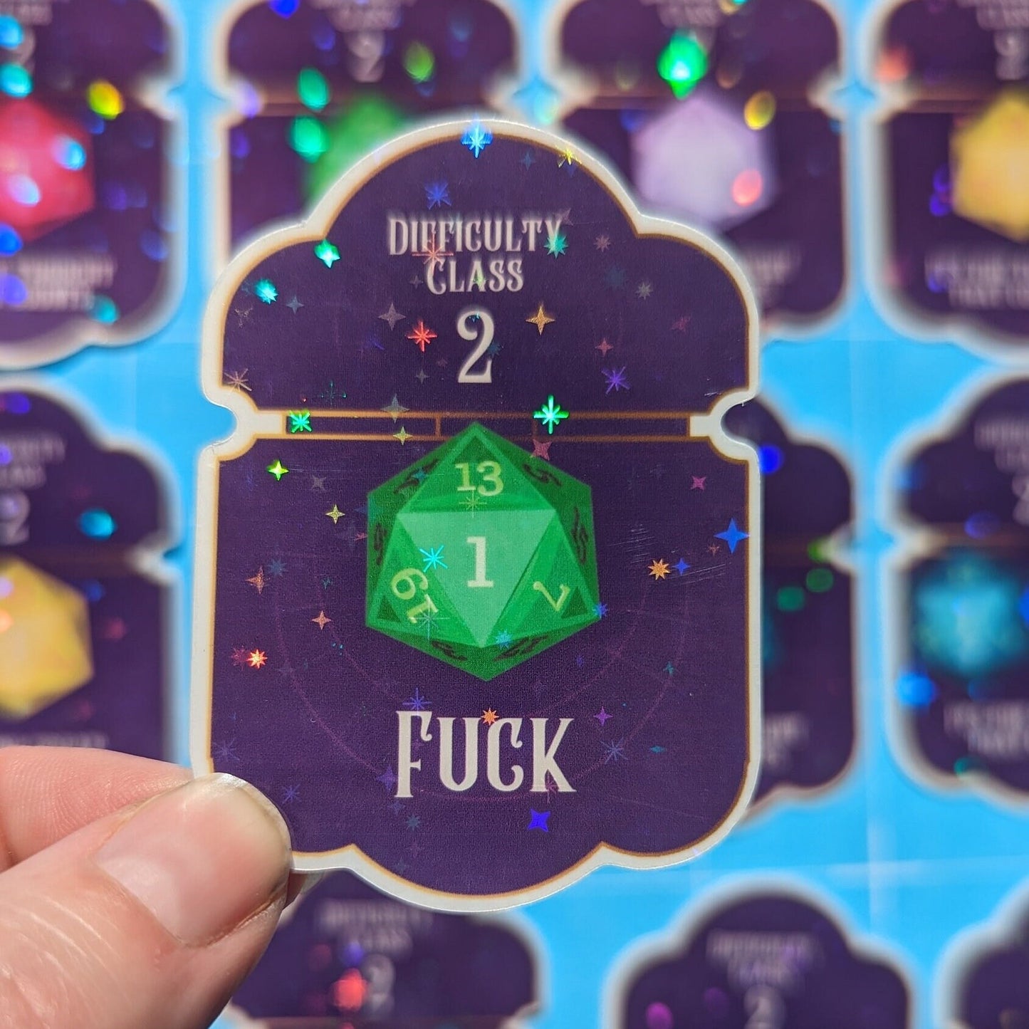 Fuck | D20 critical failure DND sticker | vinyl | waterproof | bg3 inspired