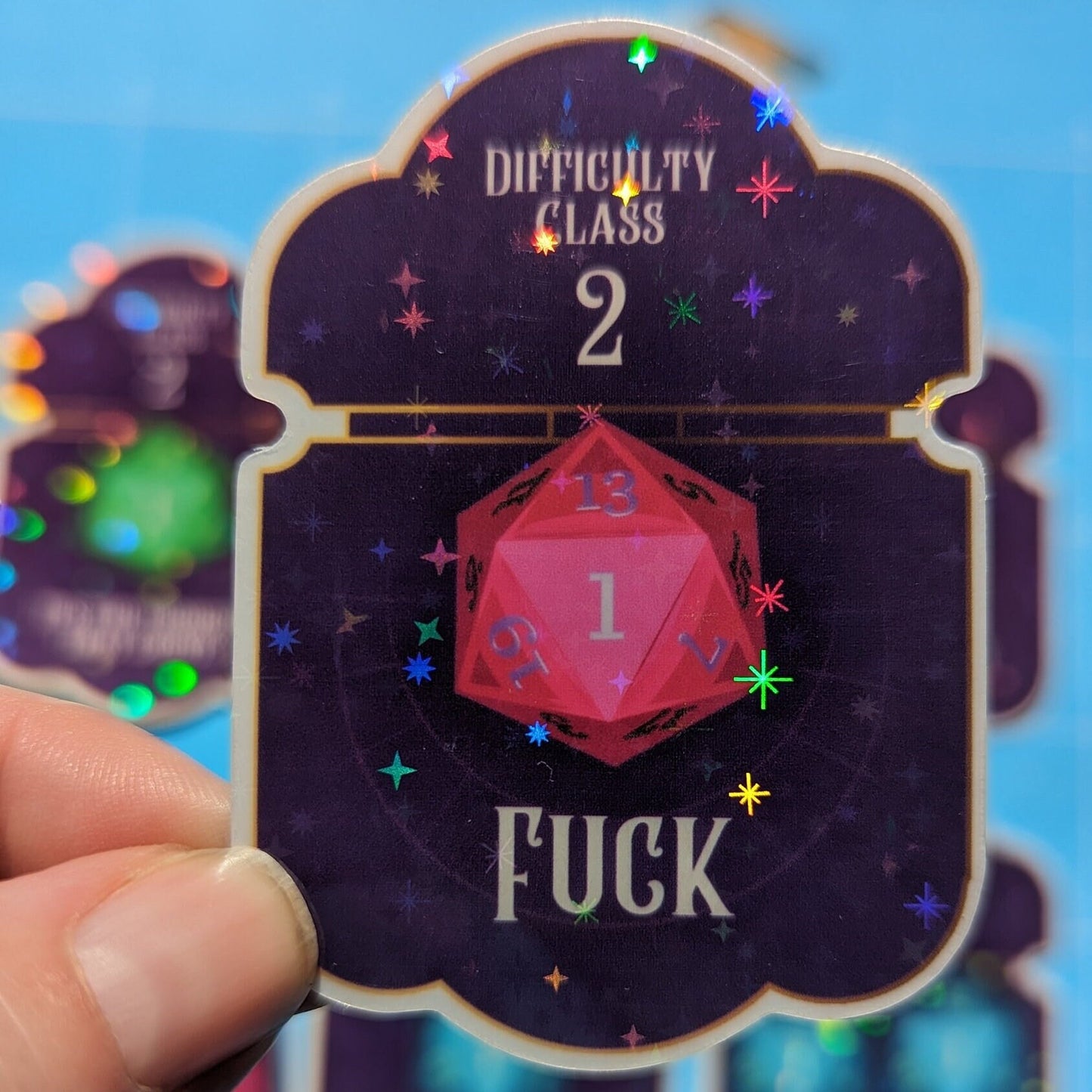 Fuck | D20 critical failure DND sticker | vinyl | waterproof | bg3 inspired