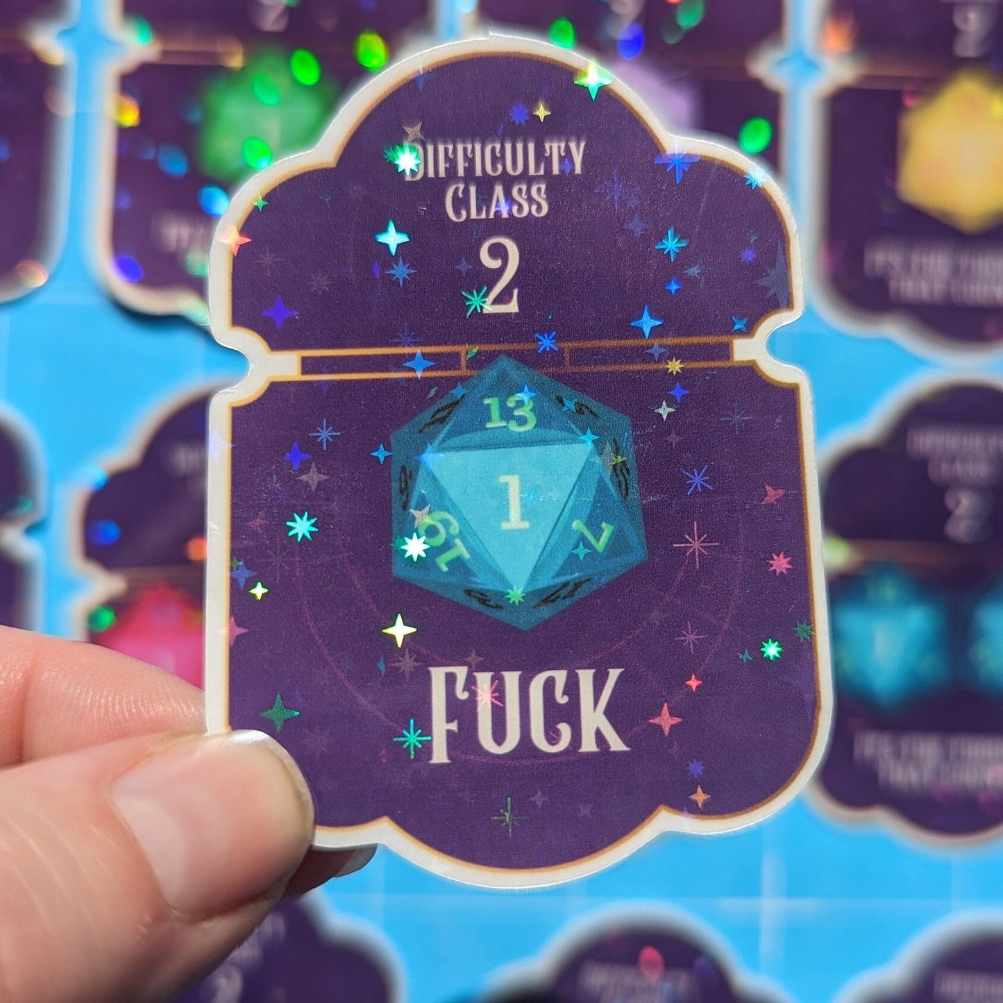 Fuck | D20 critical failure DND sticker | vinyl | waterproof | bg3 inspired