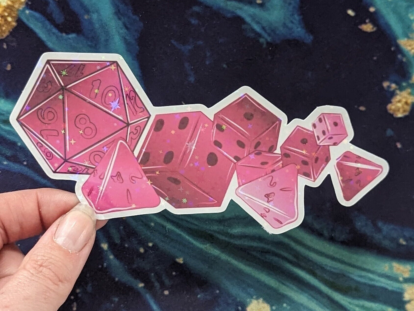 Multi Dice Sticker | pink