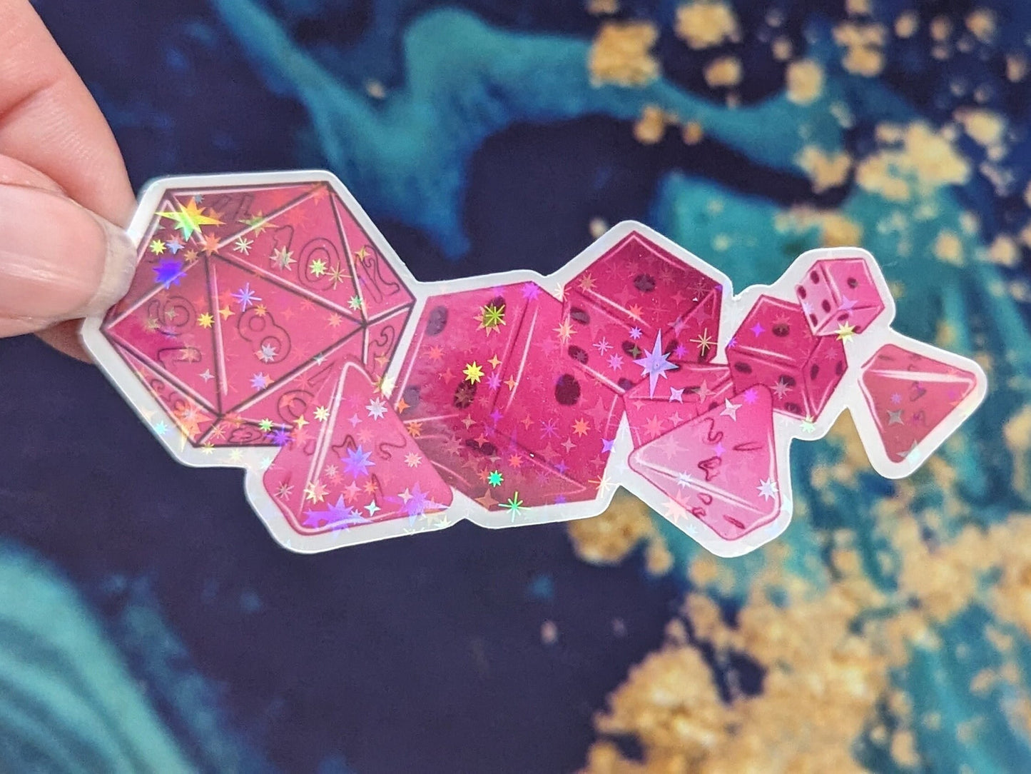 Multi Dice Sticker | pink