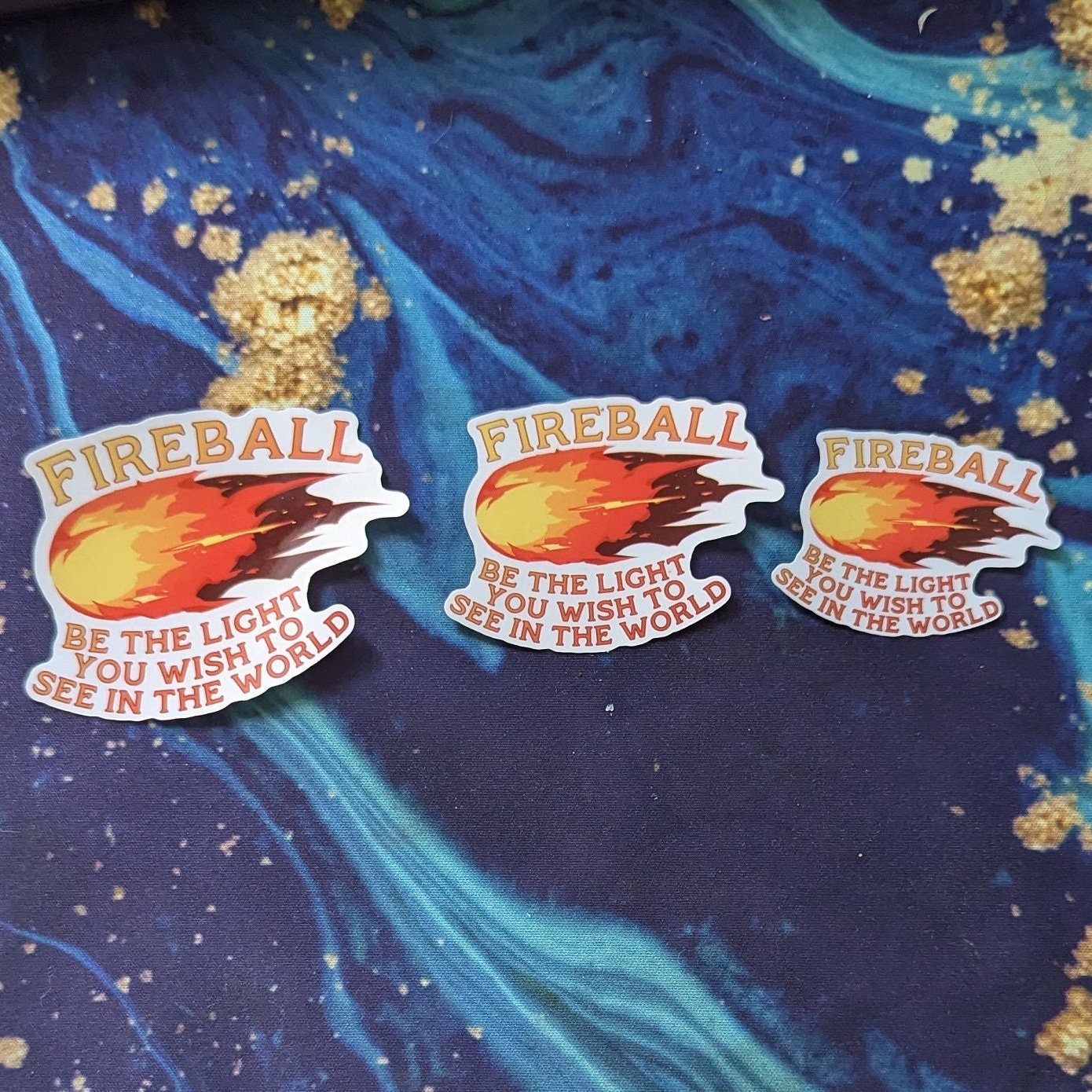 Fireball - be the light you wish to see in the world | D&D sticker | waterproof | sparkle, holographic | dungeons and dragons | tabletop