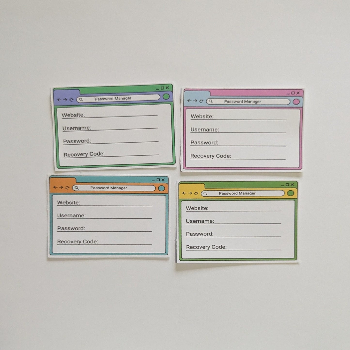 12 PACK password note stickers | remember password | paper based for easy writing | journaling stickers