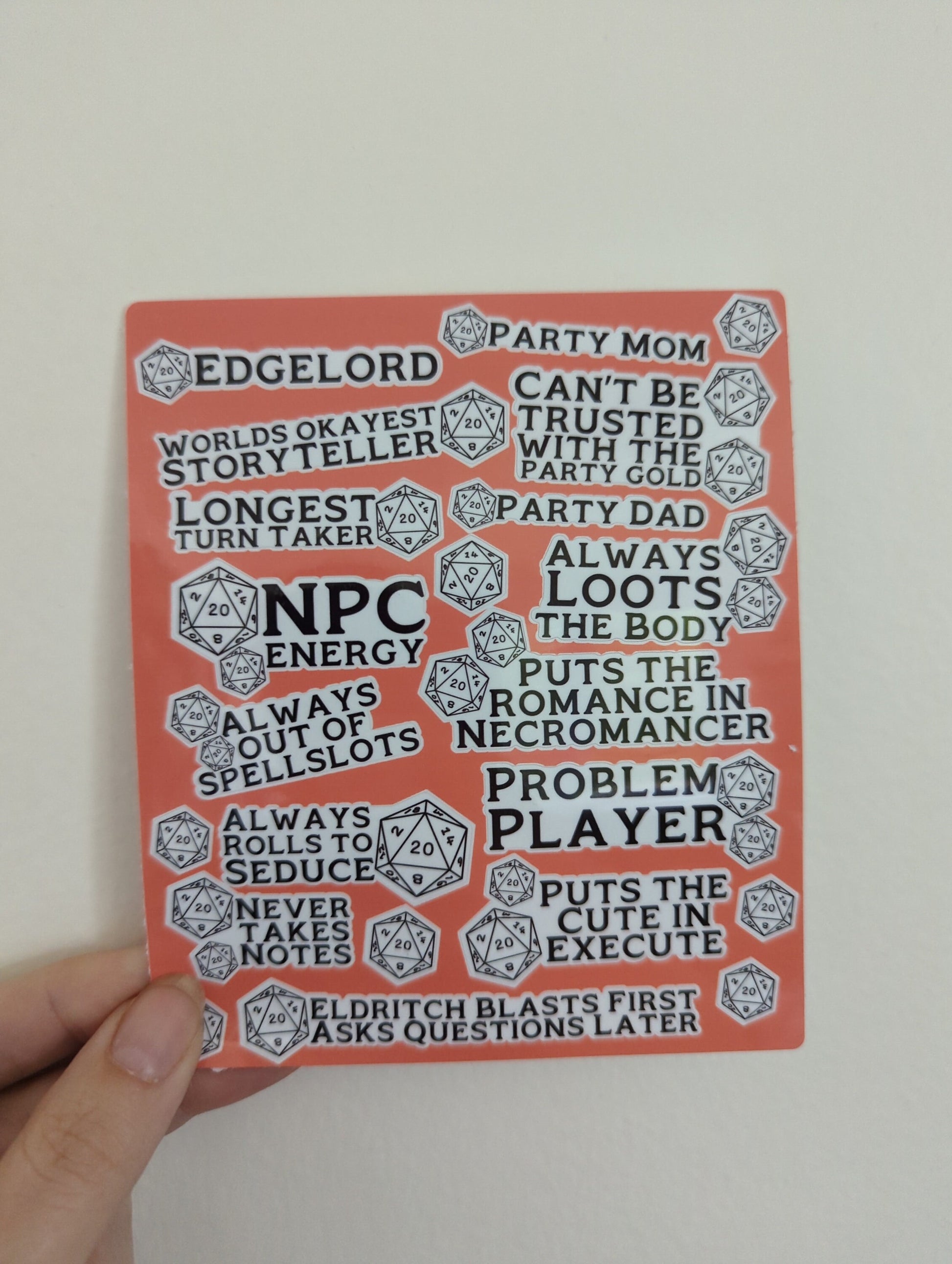 Snarky player sticker sheet