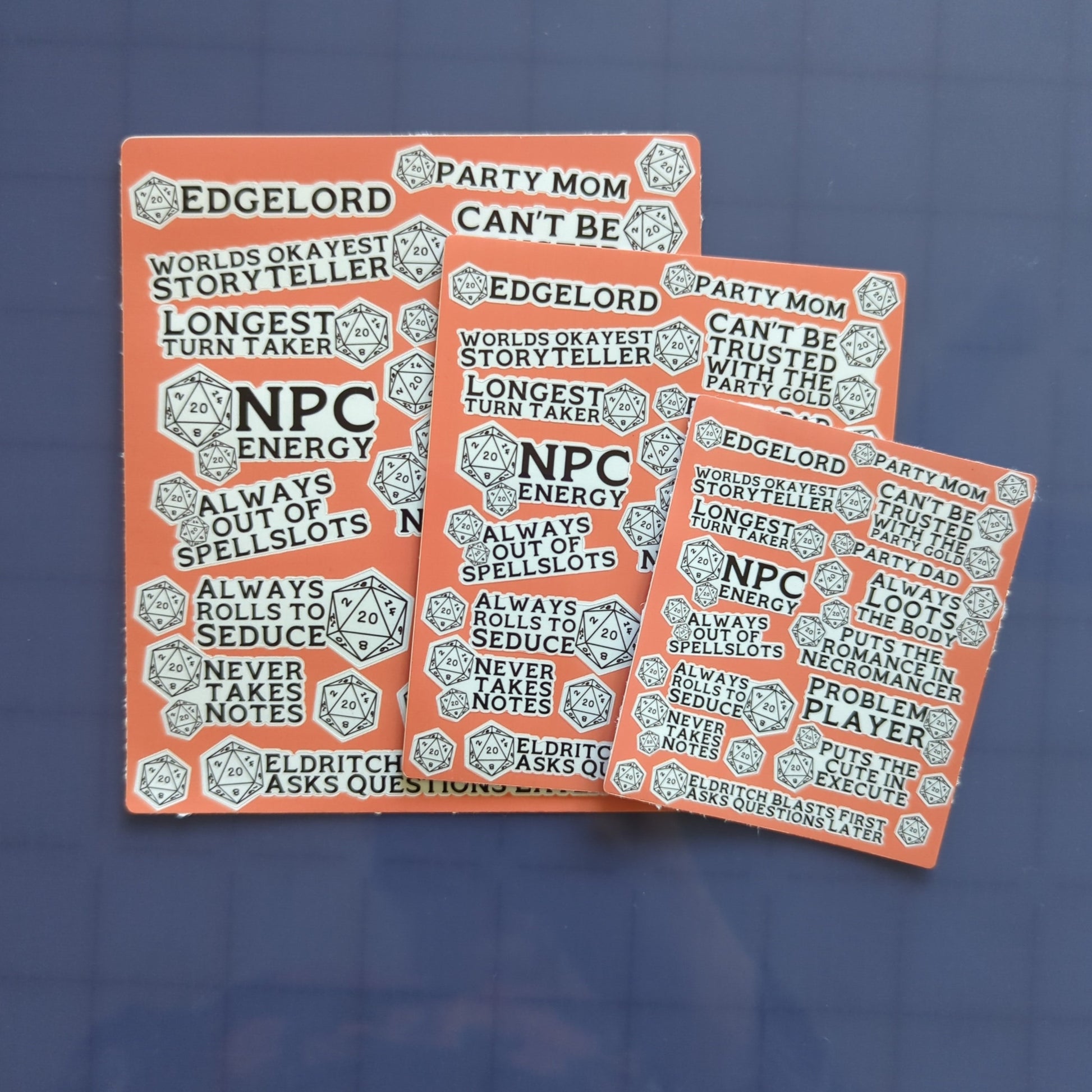 Snarky player sticker sheet