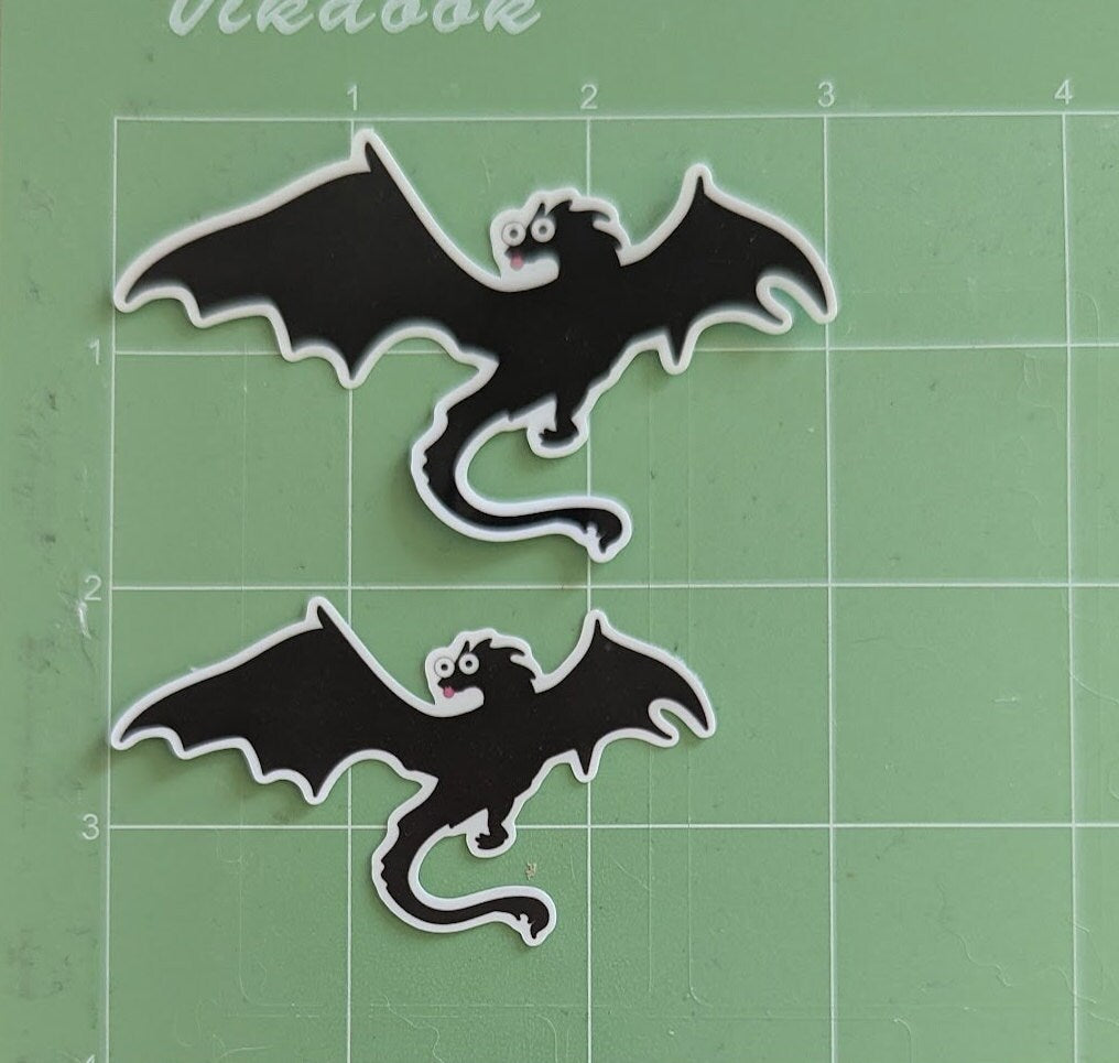 Derp Dragon | silhouette | dragon in flight | waterproof | vinyl | laminated