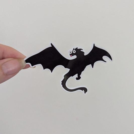 Derp Dragon | silhouette | dragon in flight | waterproof | vinyl | laminated