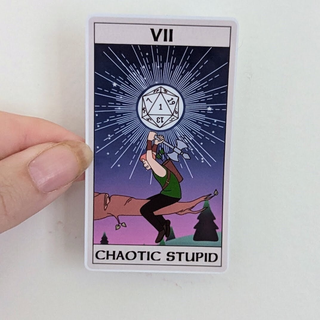 Chaotic Stupid Tarot nighttime moonlight | D20 | waterproof | vinyl | laminated