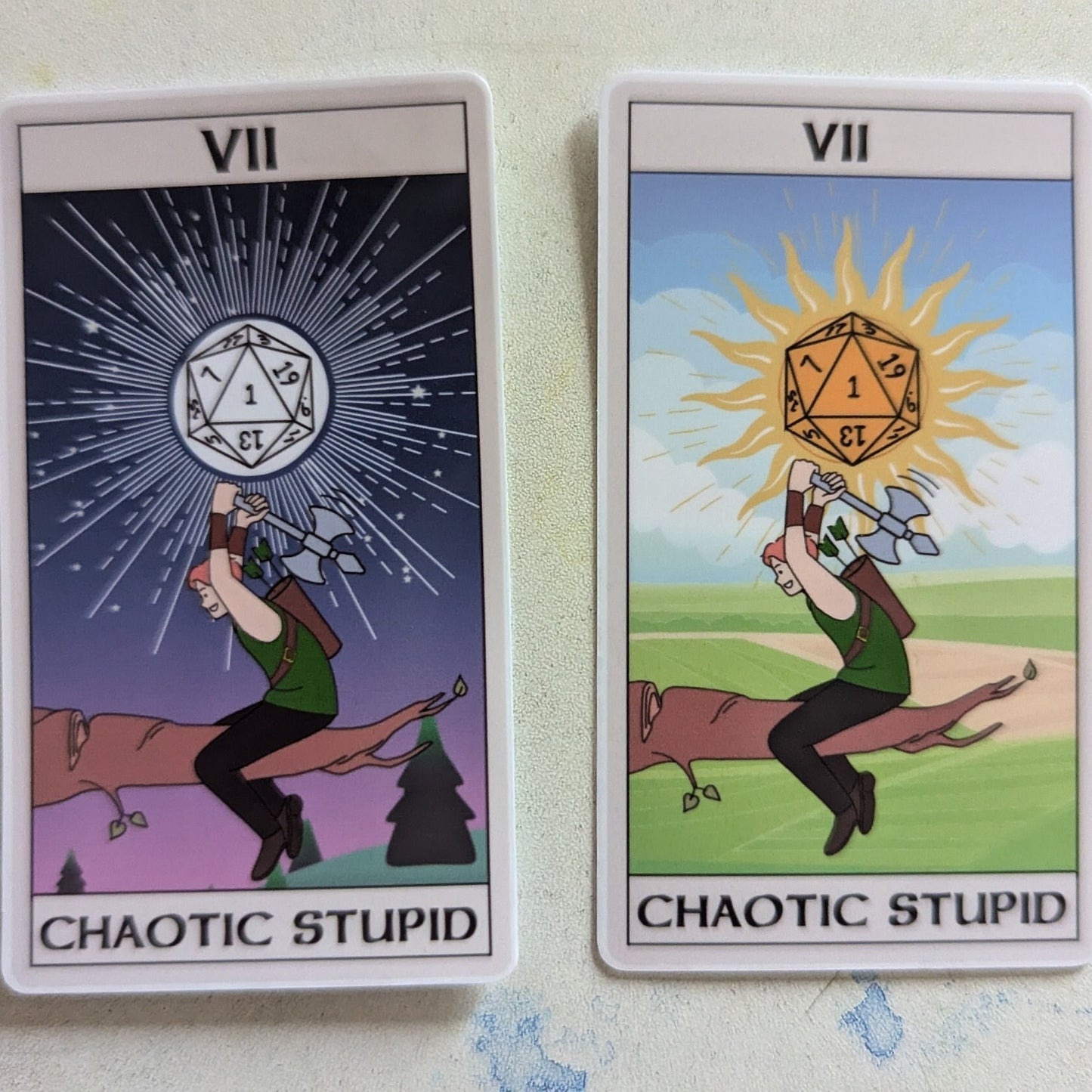 Chaotic Stupid Tarot nighttime moonlight | D20 | waterproof | vinyl | laminated