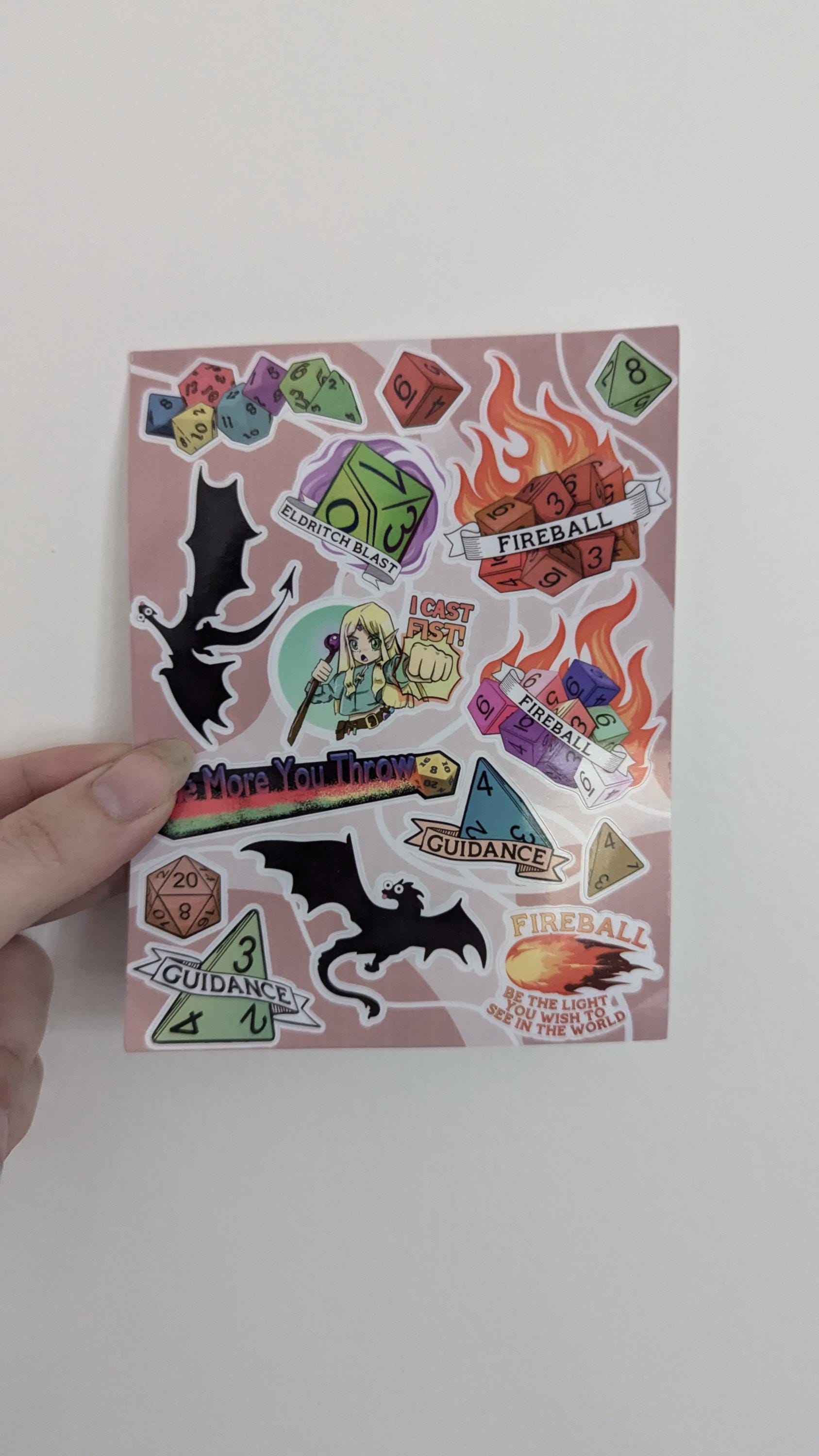 Dungeons and dragons sticker sheet