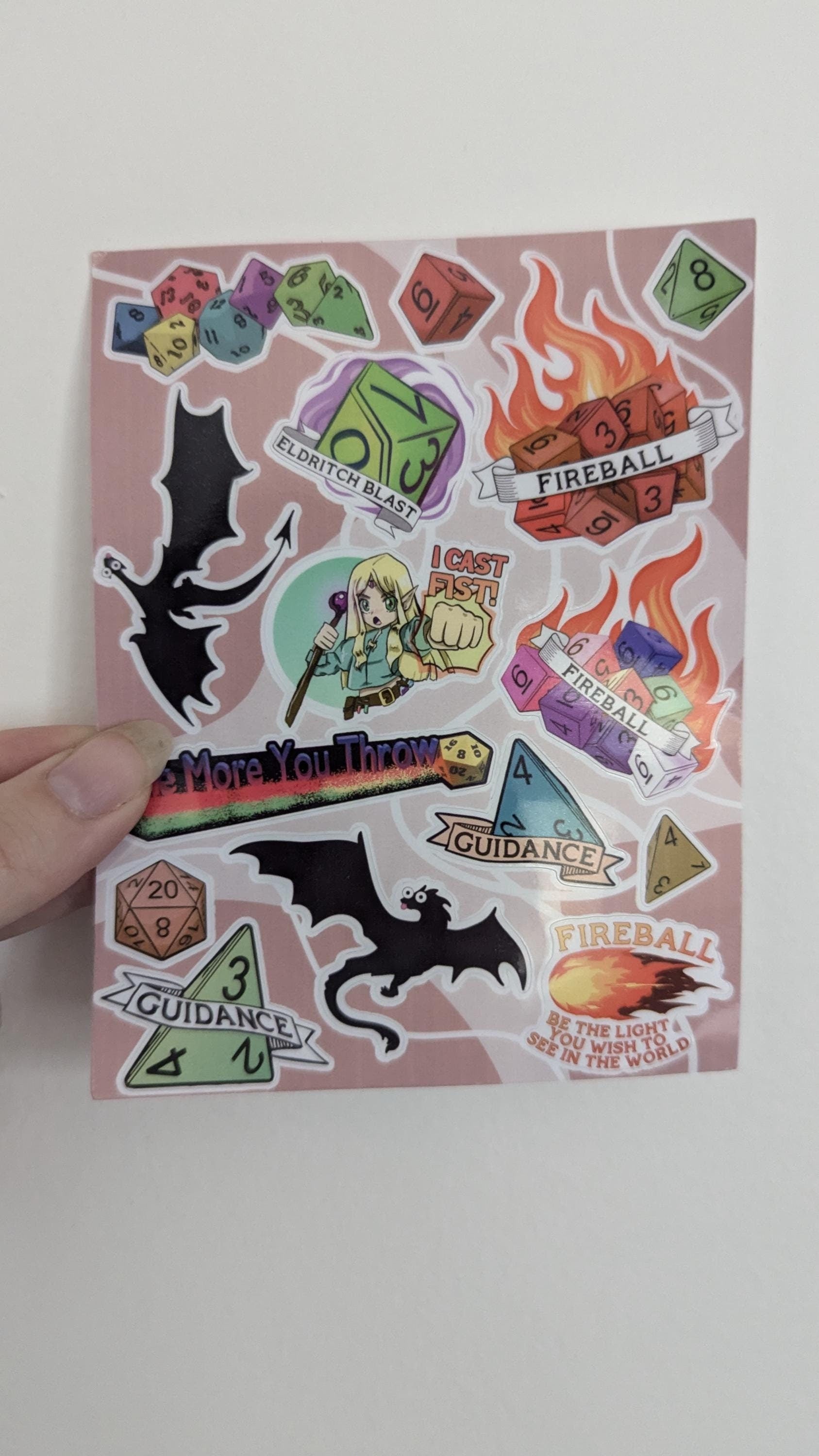 Dungeons and dragons sticker sheet