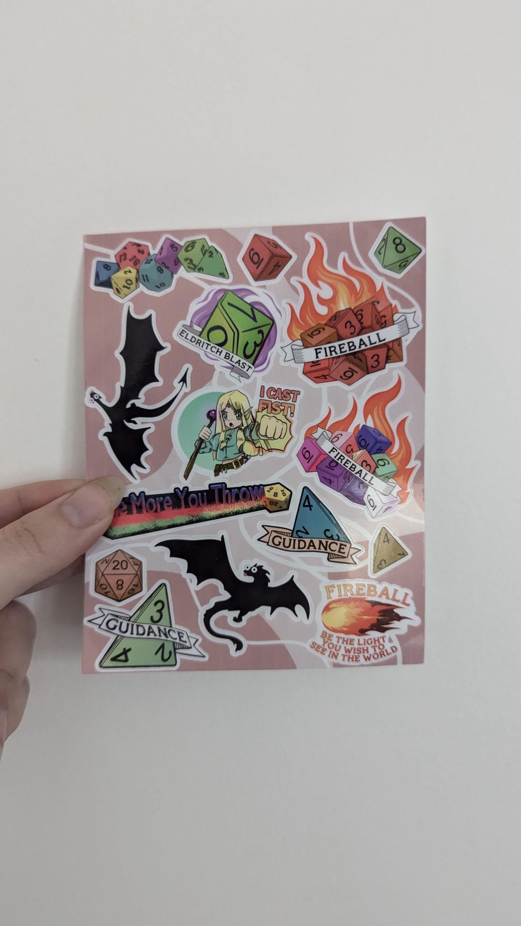 Dungeons and dragons sticker sheet