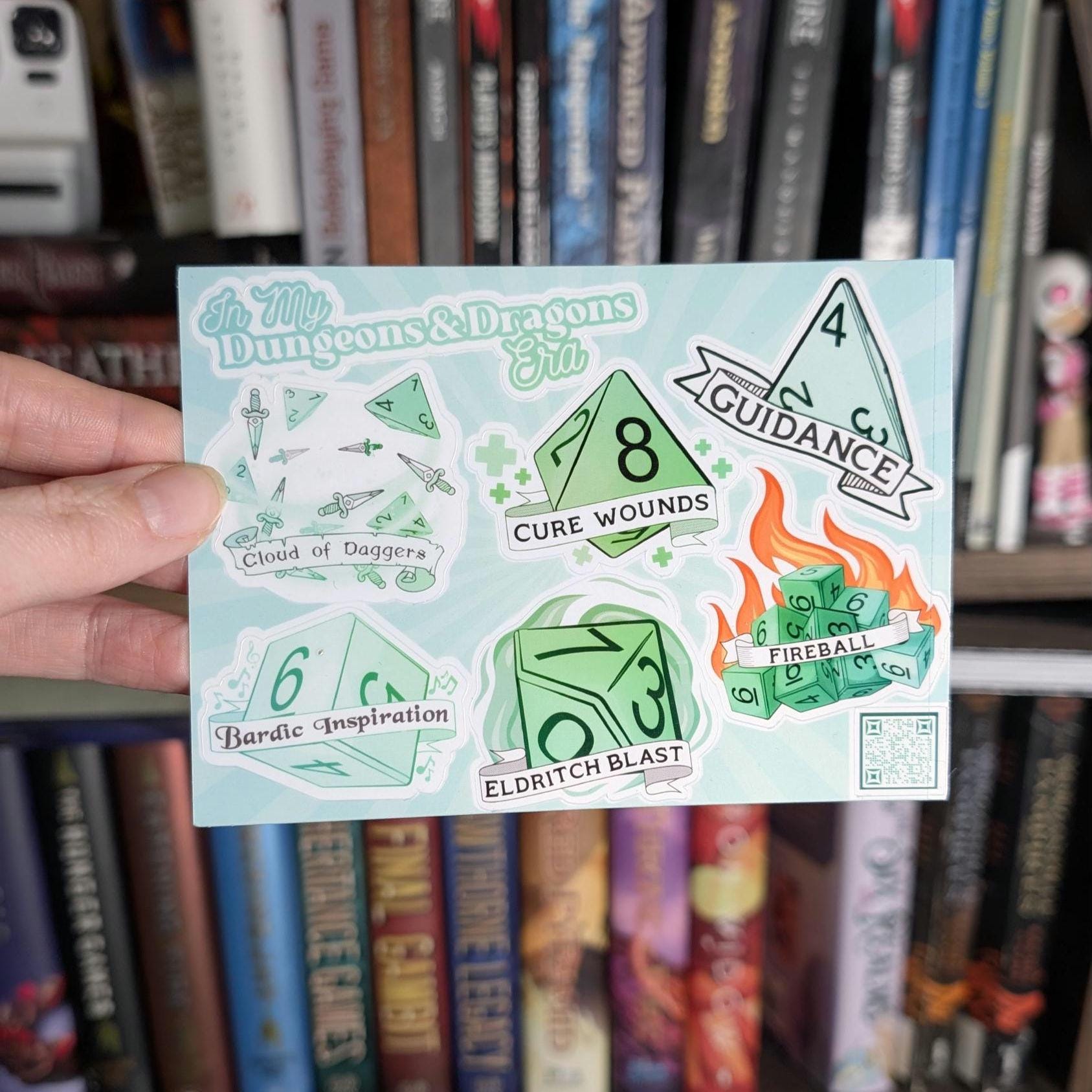 Dungeons and dragons sticker sheet