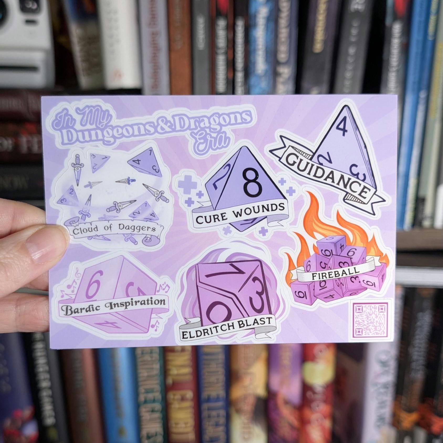 Dungeons and dragons sticker sheet
