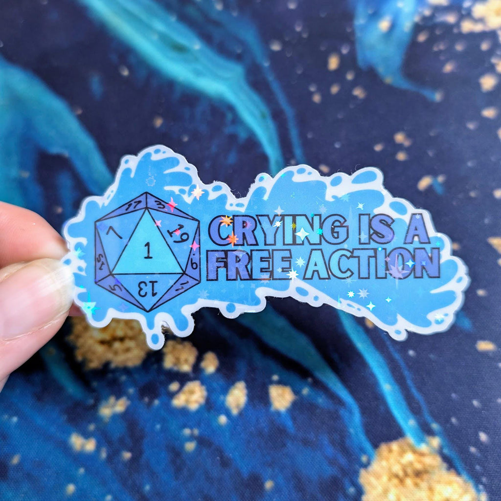 Sad Crying is a Free Action  Sticker