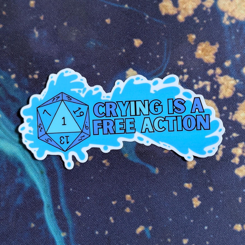Sad Crying is a Free Action  Sticker