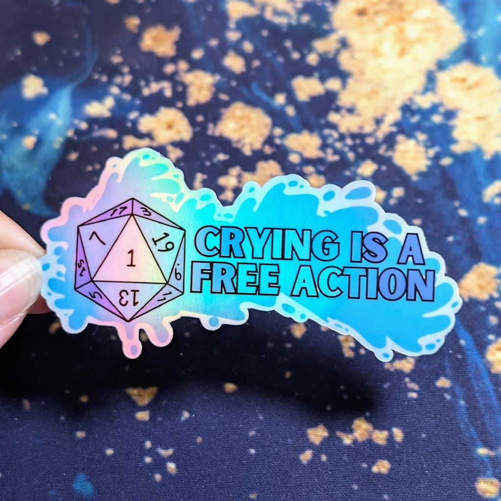 Sad Crying is a Free Action  Sticker