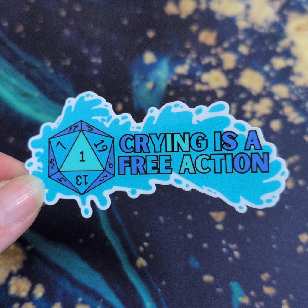 Sad Crying is a Free Action  Sticker