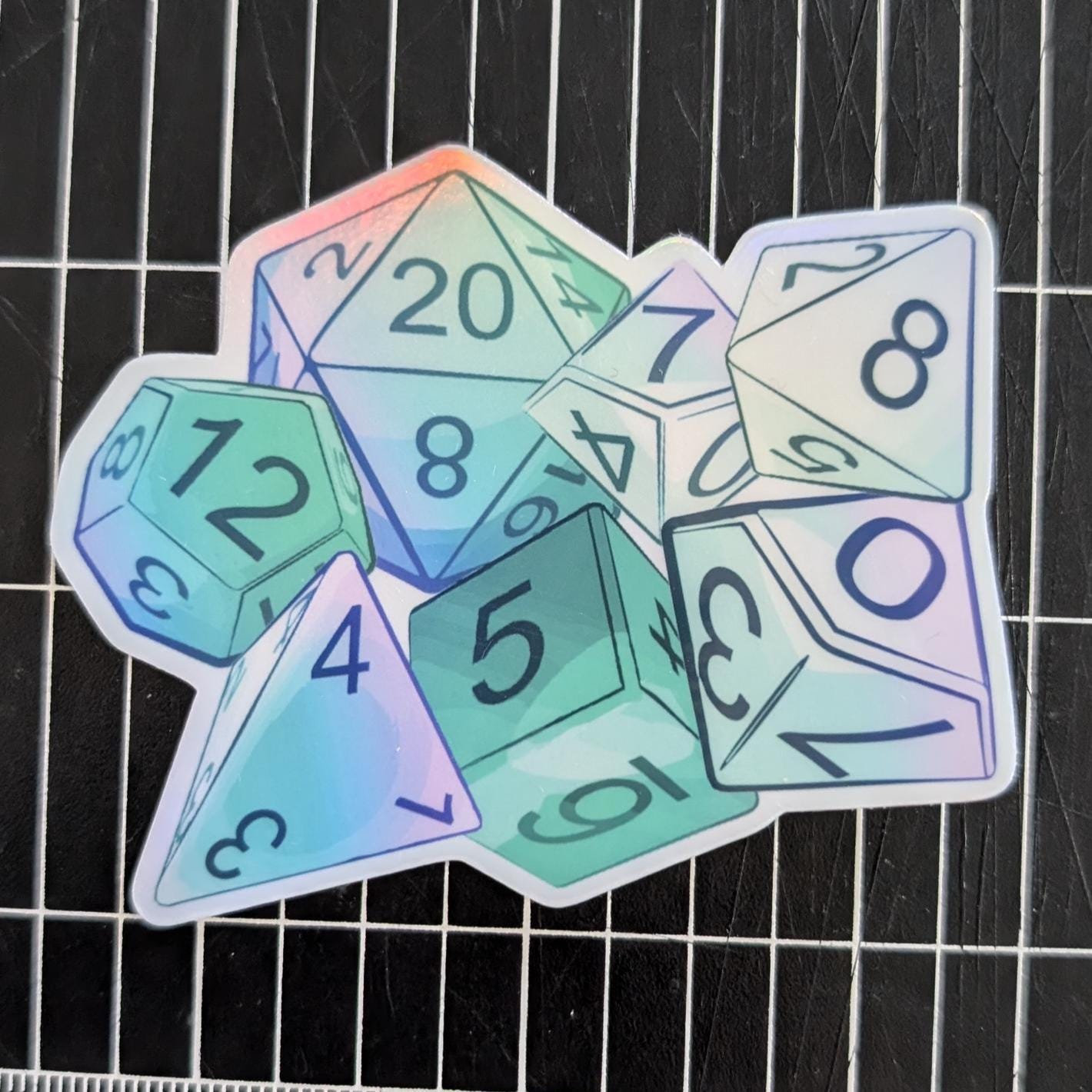 Dice set Sticker | Daggerheart, Dungeons and Dragons dice set | TTRPG | D20, D12, D6, D10 | hope and fear