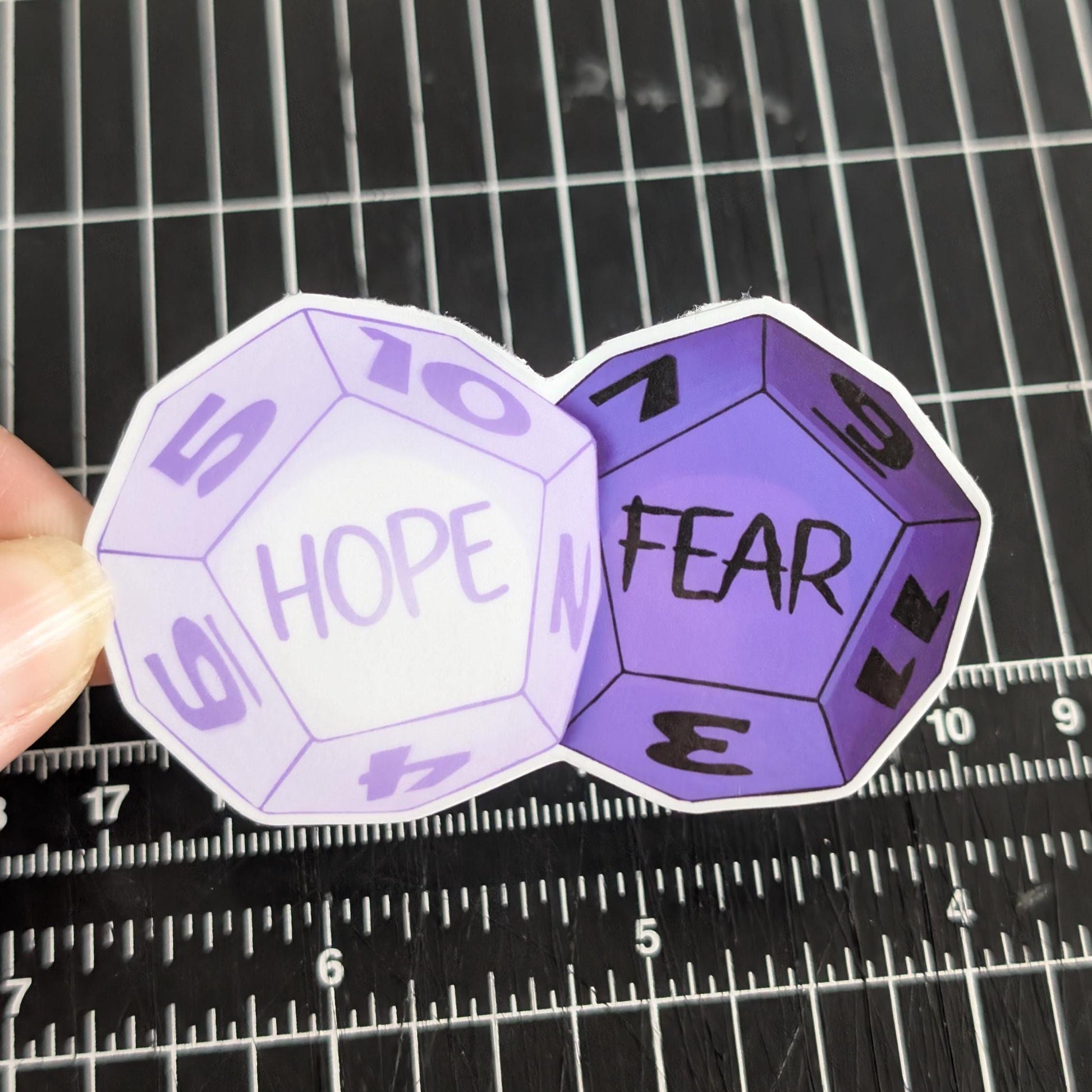 Daggerheart D12 Hope and Fear Dice sticker | Sparkle, holographic, glossy | 7 Colors, Critical roll