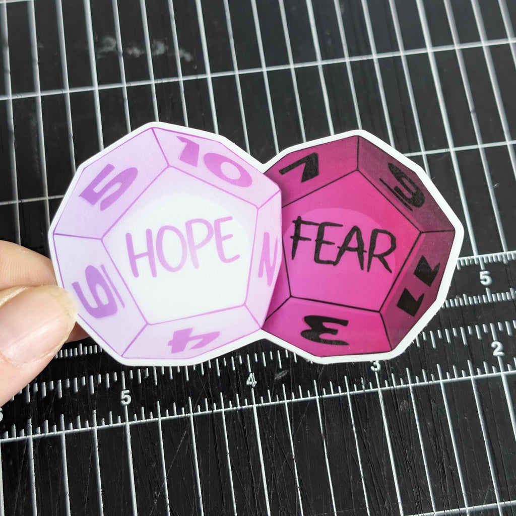 Daggerheart D12 Hope and Fear Dice sticker | Sparkle, holographic, glossy | 7 Colors, Critical roll