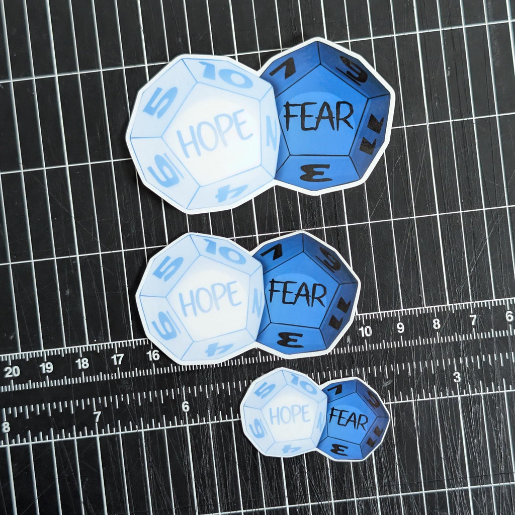 Daggerheart D12 Hope and Fear Dice sticker | Sparkle, holographic, glossy | 7 Colors, Critical roll
